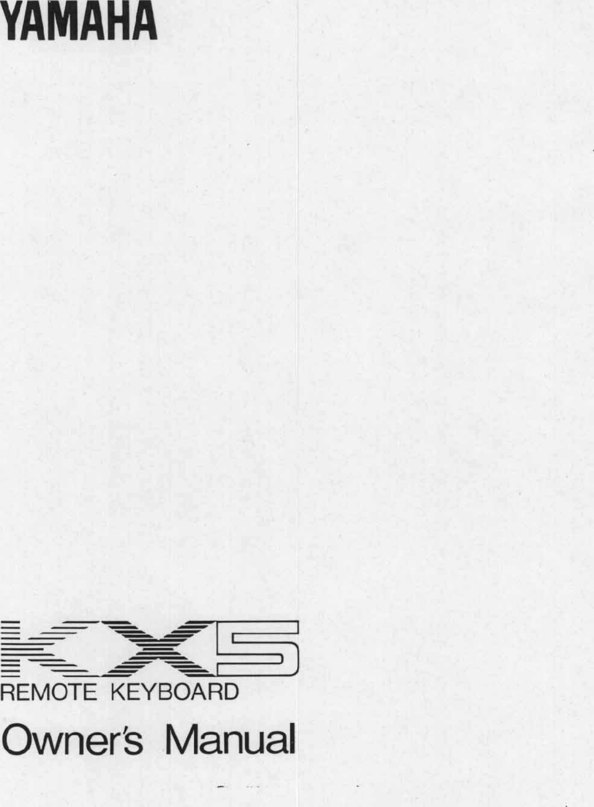Page 1 of 8 - Yamaha  KX5 Owner's Manual (Image) KX5E