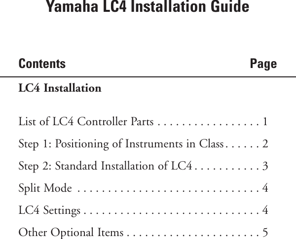 Page 2 of 8 - Yamaha  Installation Guide LC4