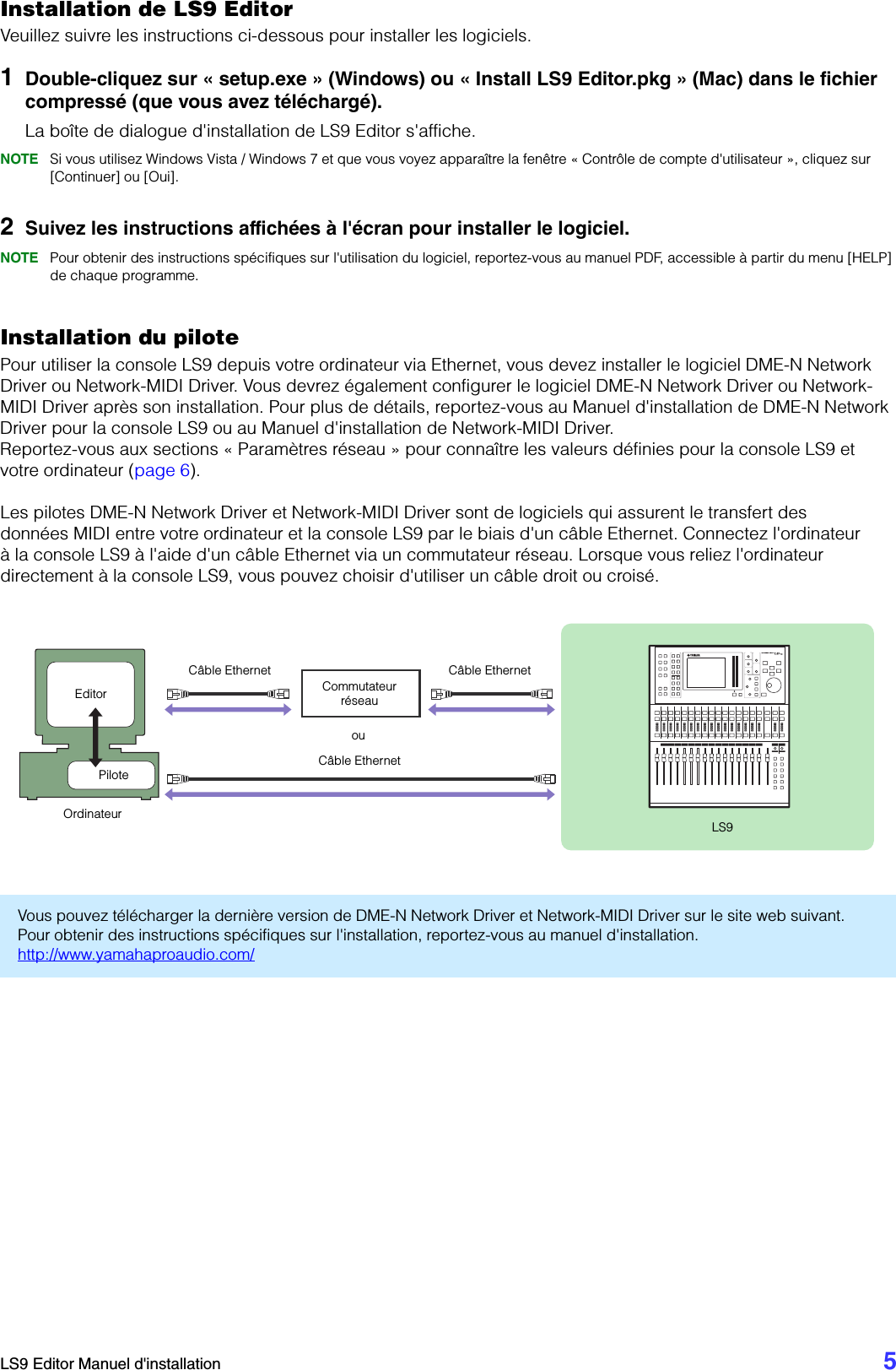 Page 5 of 9 - Yamaha LS9 Editor Installation Guide LS9-16/LS9-32 LS9editor Fr Ig C0