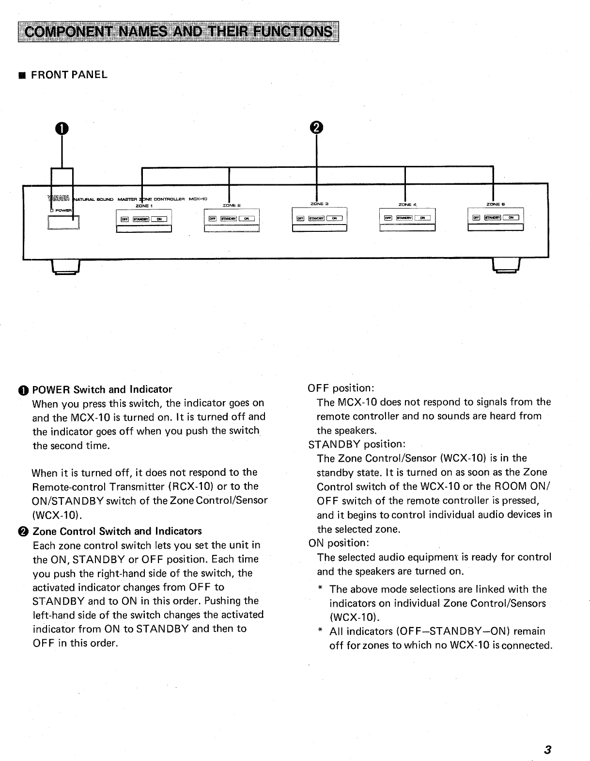 Page 3 of 6 - Yamaha .橡.ページ) MCX-10 OWNER'S MANUAL