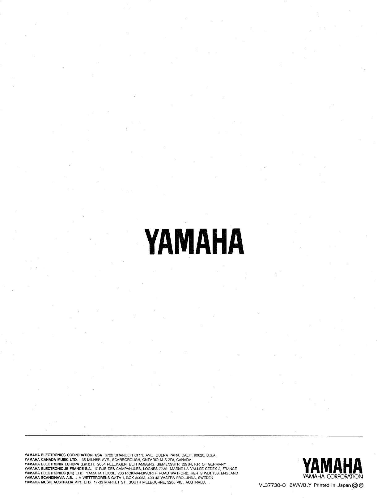 Page 6 of 6 - Yamaha .橡.ページ) MCX-10 OWNER'S MANUAL