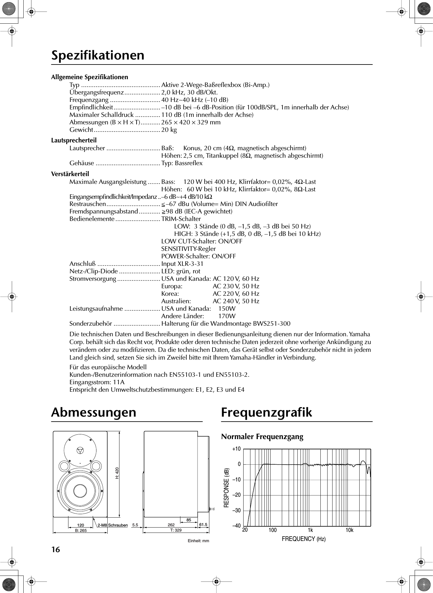 Page 5 of 7 - Yamaha MSP10STUDIO Owner's Manual MSP10STUDIOG