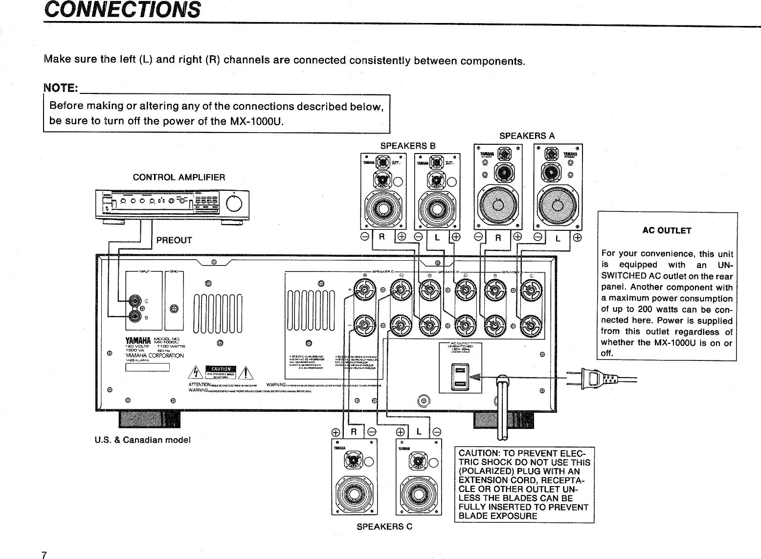 Page 8 of 12 - Yamaha .橡.ページ) MX-1000 OWNER'S MANUAL MX-1000U