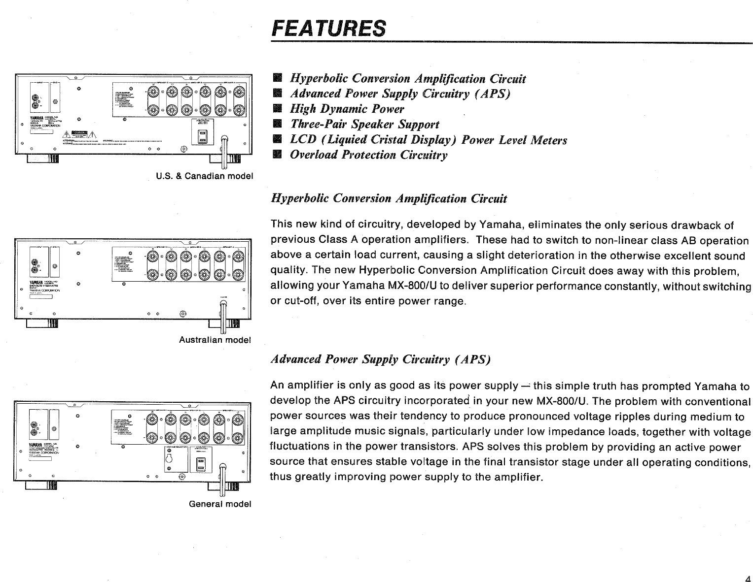 Page 5 of 12 - Yamaha .橡.ページ) MX-800 OWNER'S MANUAL