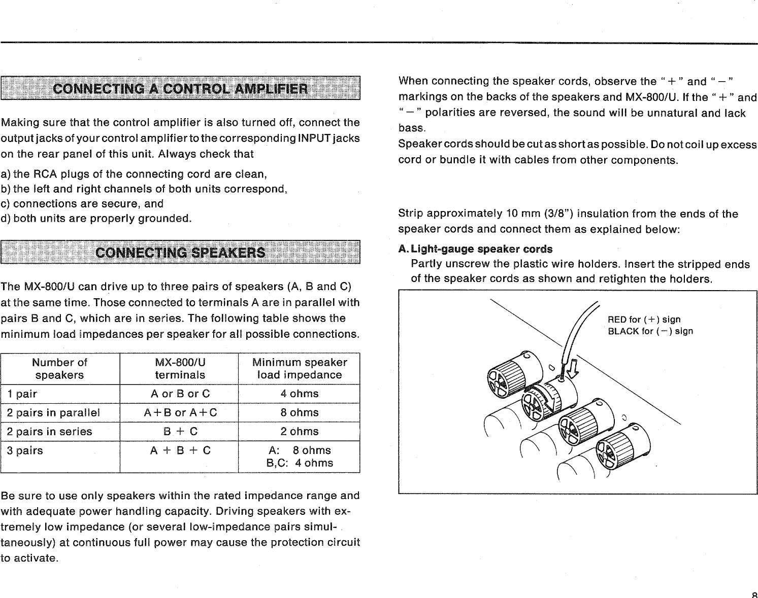 Page 9 of 12 - Yamaha .橡.ページ) MX-800 OWNER'S MANUAL