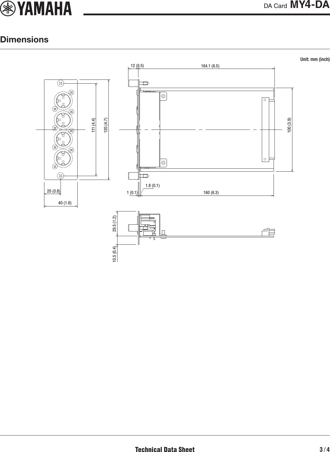 Page 3 of 4 - Yamaha MY4-DA Data Sheet (MY4-DA) Datasheet