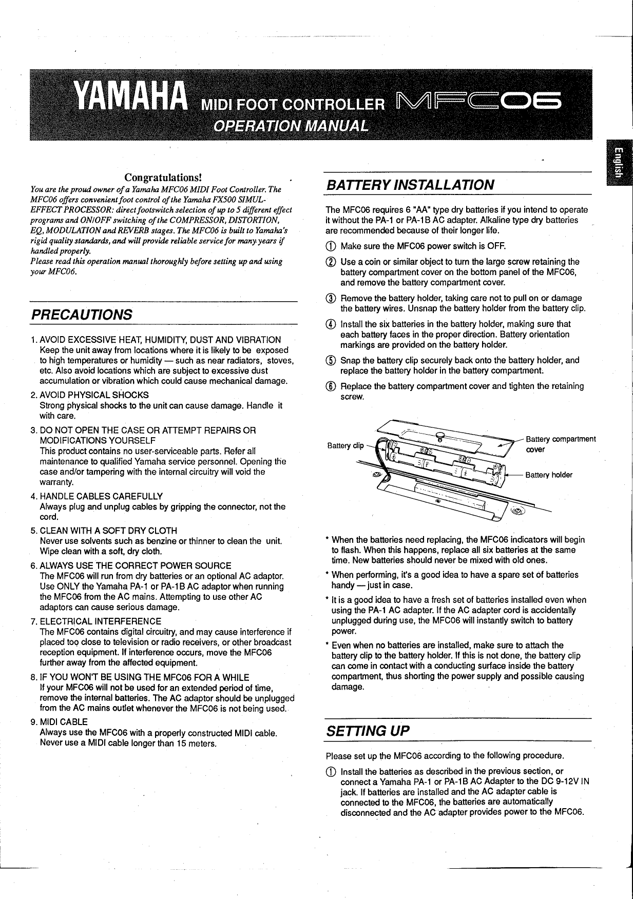 Page 1 of 8 - Yamaha Mfc06-Operation-Manual  Yamaha-mfc06-operation-manual