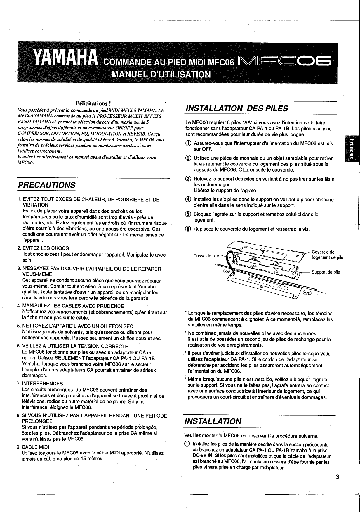 Page 3 of 8 - Yamaha Mfc06-Operation-Manual  Yamaha-mfc06-operation-manual