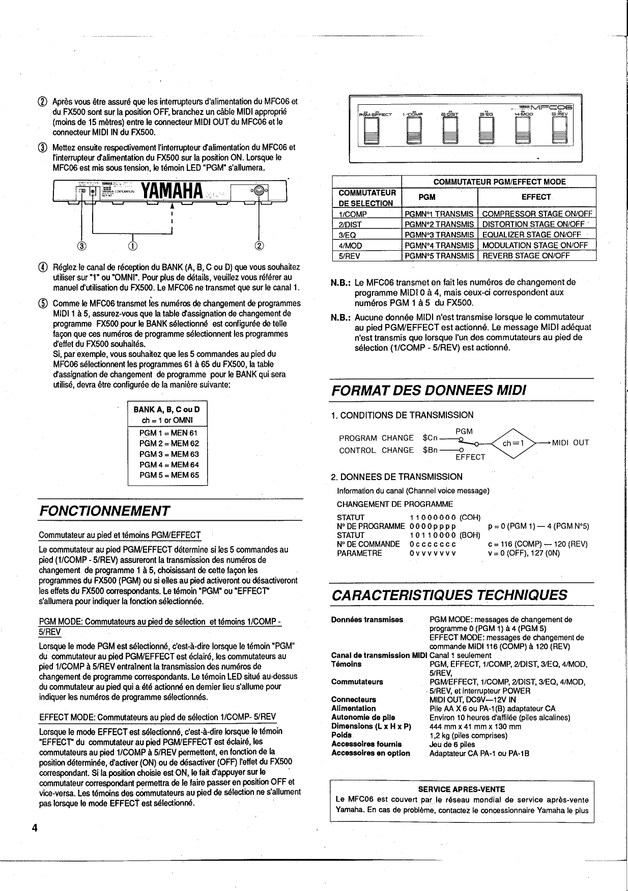 Page 4 of 8 - Yamaha Mfc06-Operation-Manual  Yamaha-mfc06-operation-manual