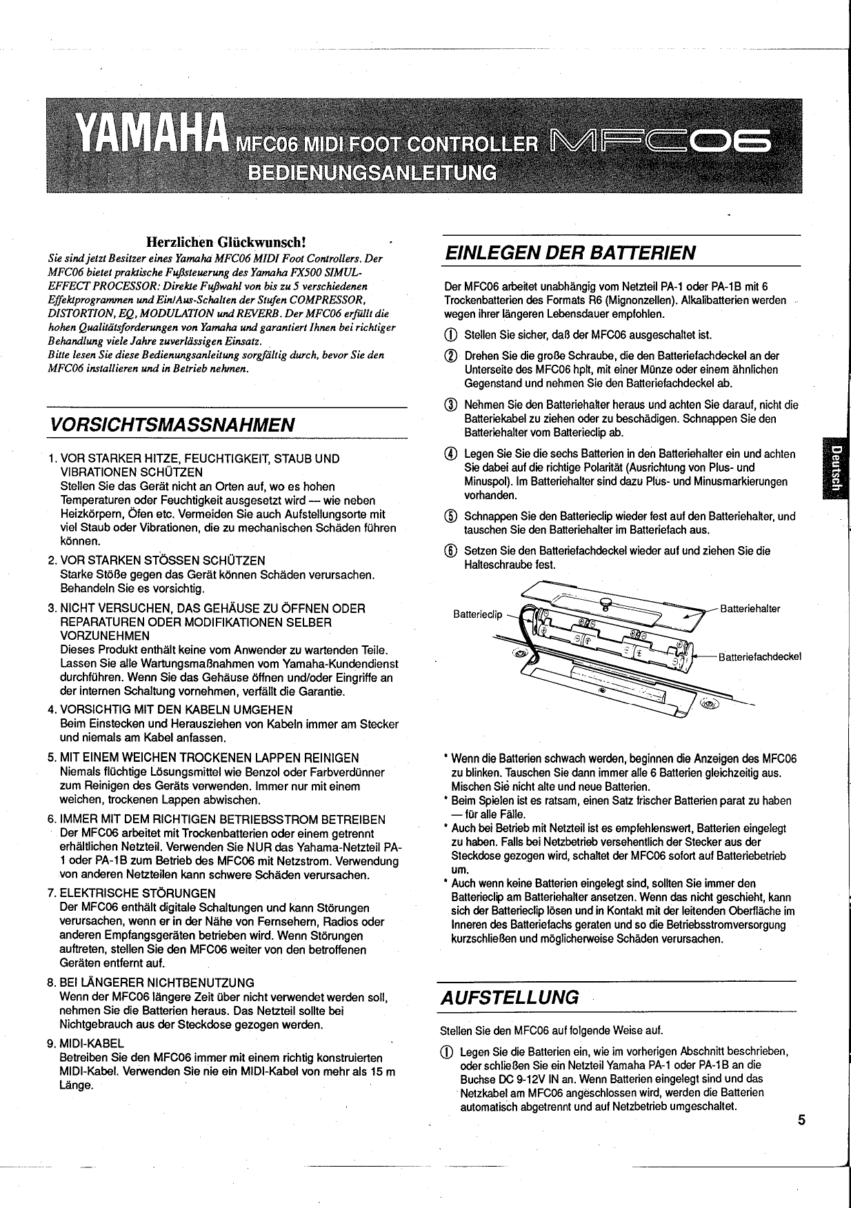 Page 5 of 8 - Yamaha Mfc06-Operation-Manual  Yamaha-mfc06-operation-manual