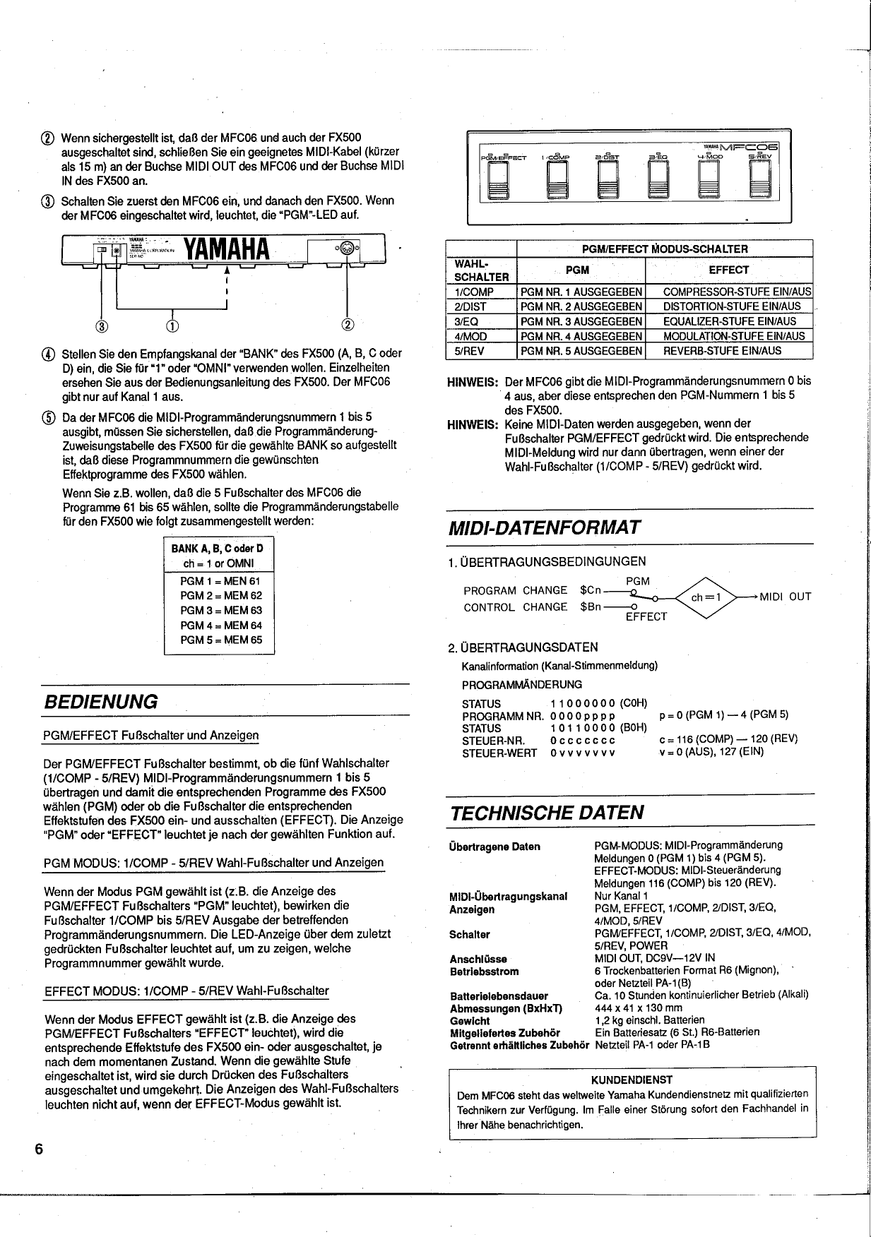 Page 6 of 8 - Yamaha Mfc06-Operation-Manual  Yamaha-mfc06-operation-manual