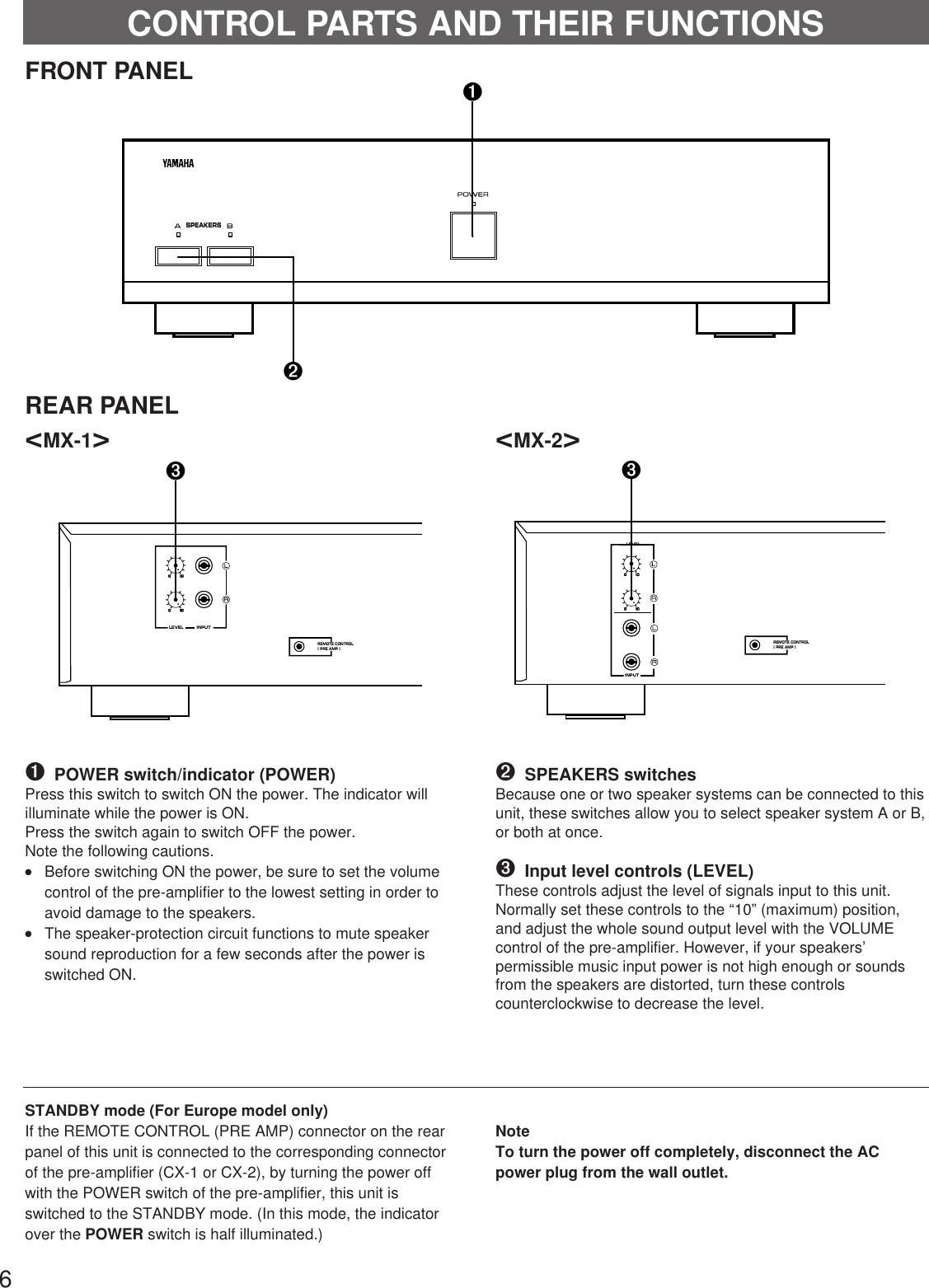 Page 6 of 8 - Yamaha Mx-1-Owners-Manual MX-1/MX-2 USA  Yamaha-mx-1-owners-manual