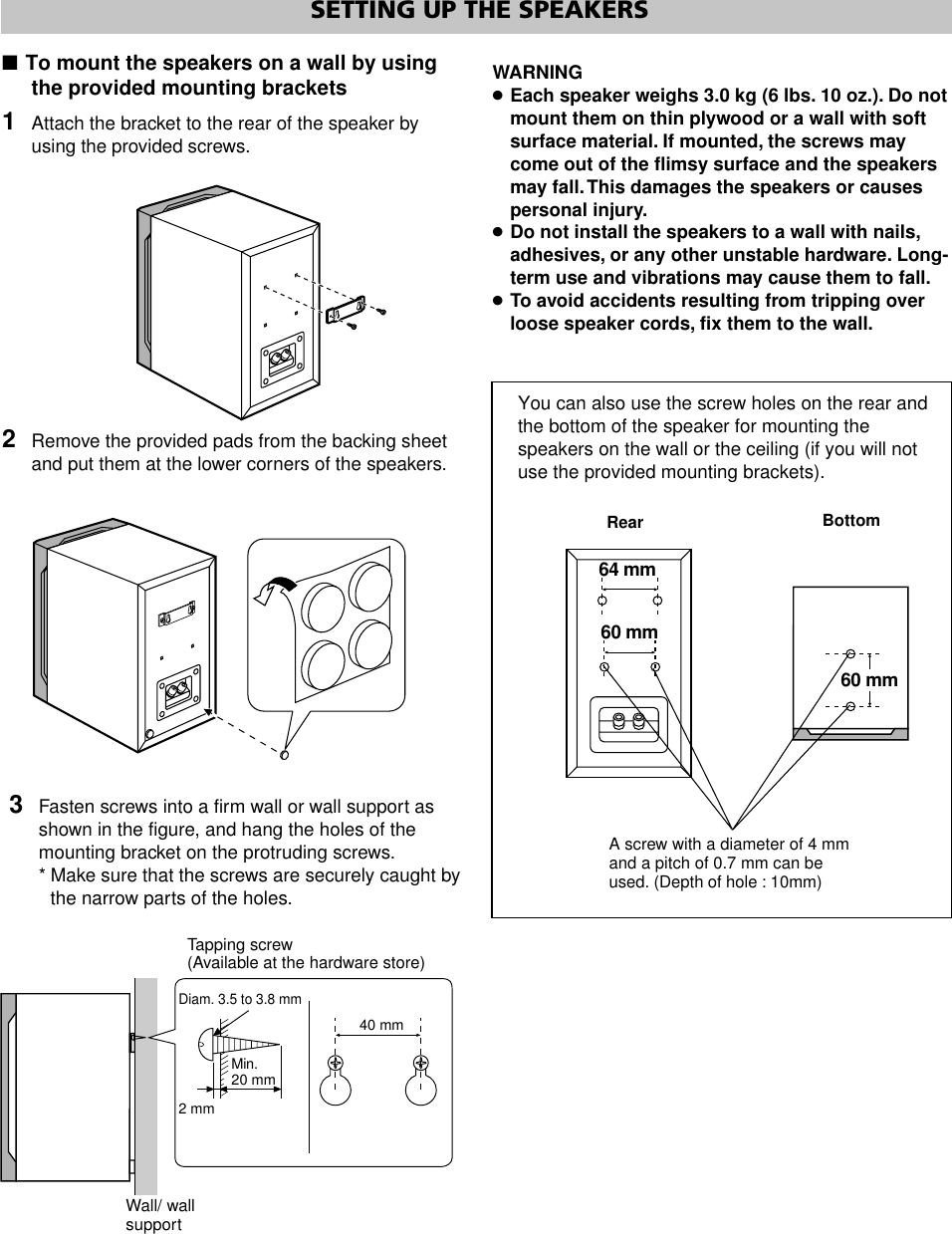 Page 2 of 4 - Yamaha NS-1000MM(Eng) NS-1000MM OWNER'S MANUAL