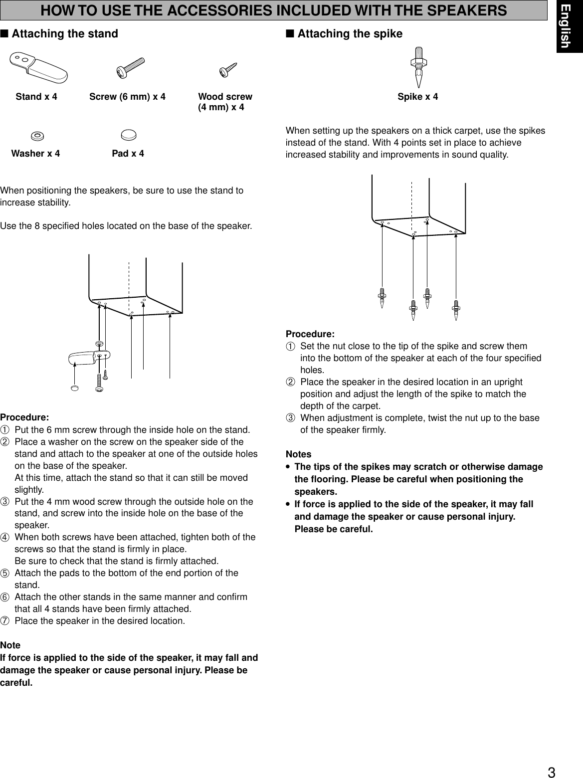 Page 3 of 6 - Yamaha  NS-200 OWNER'S MANUAL