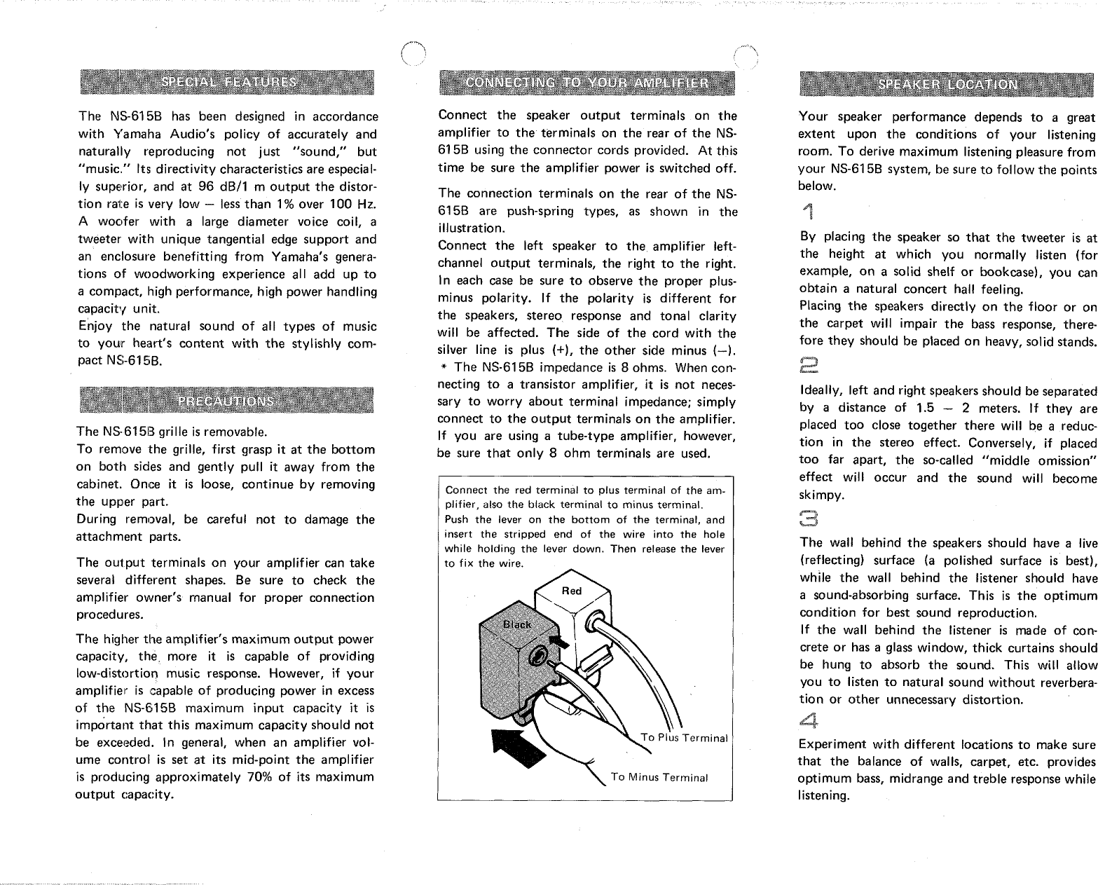 Page 2 of 4 - Yamaha .橡.ページ) NS-615 OWNER'S MANUAL NS-615B