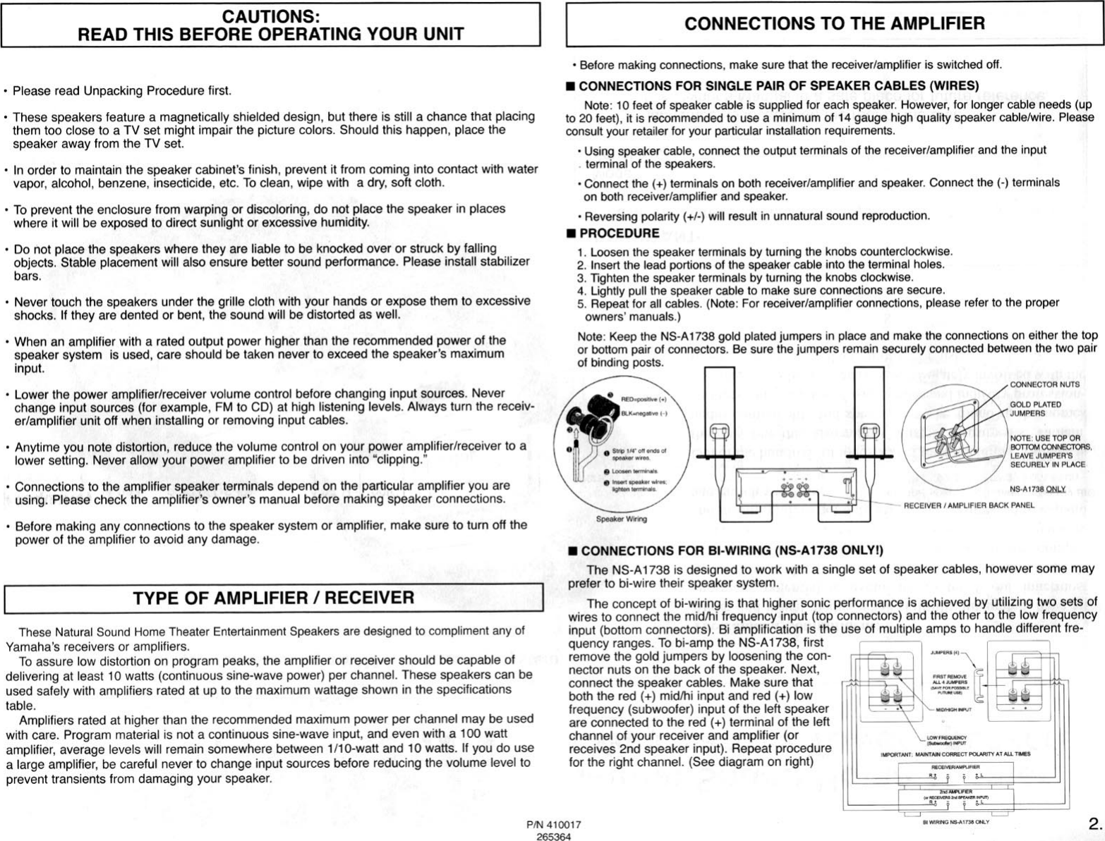 Page 2 of 7 - Yamaha Ns-A1738/1638_1 NS-A1738 Manual