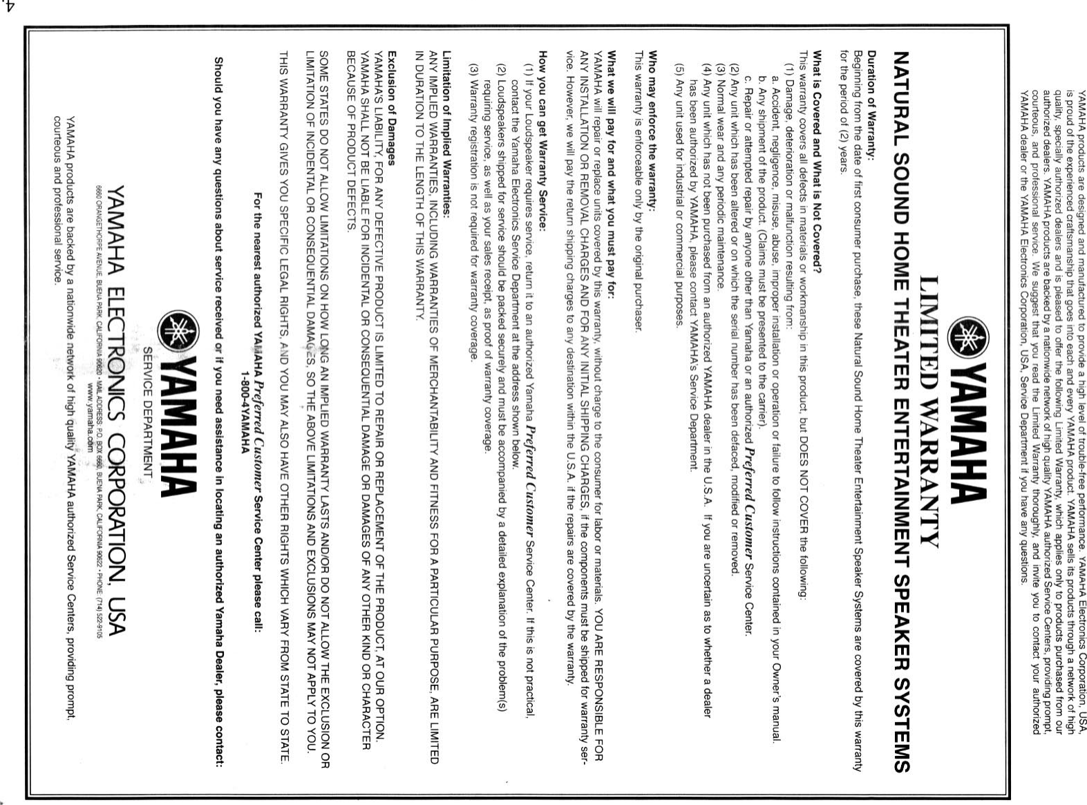 Page 4 of 7 - Yamaha Ns-A1738/1638_1 NS-A1738 Manual