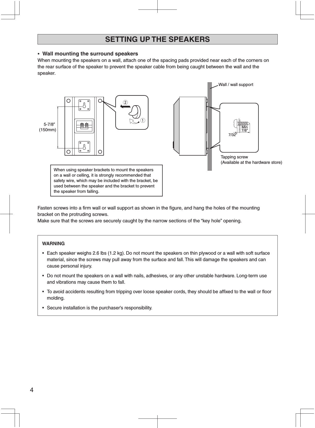 Page 4 of 8 - Yamaha NS-AP6500 NS-AP6500M_E_manual NS-AP6500M E Manual