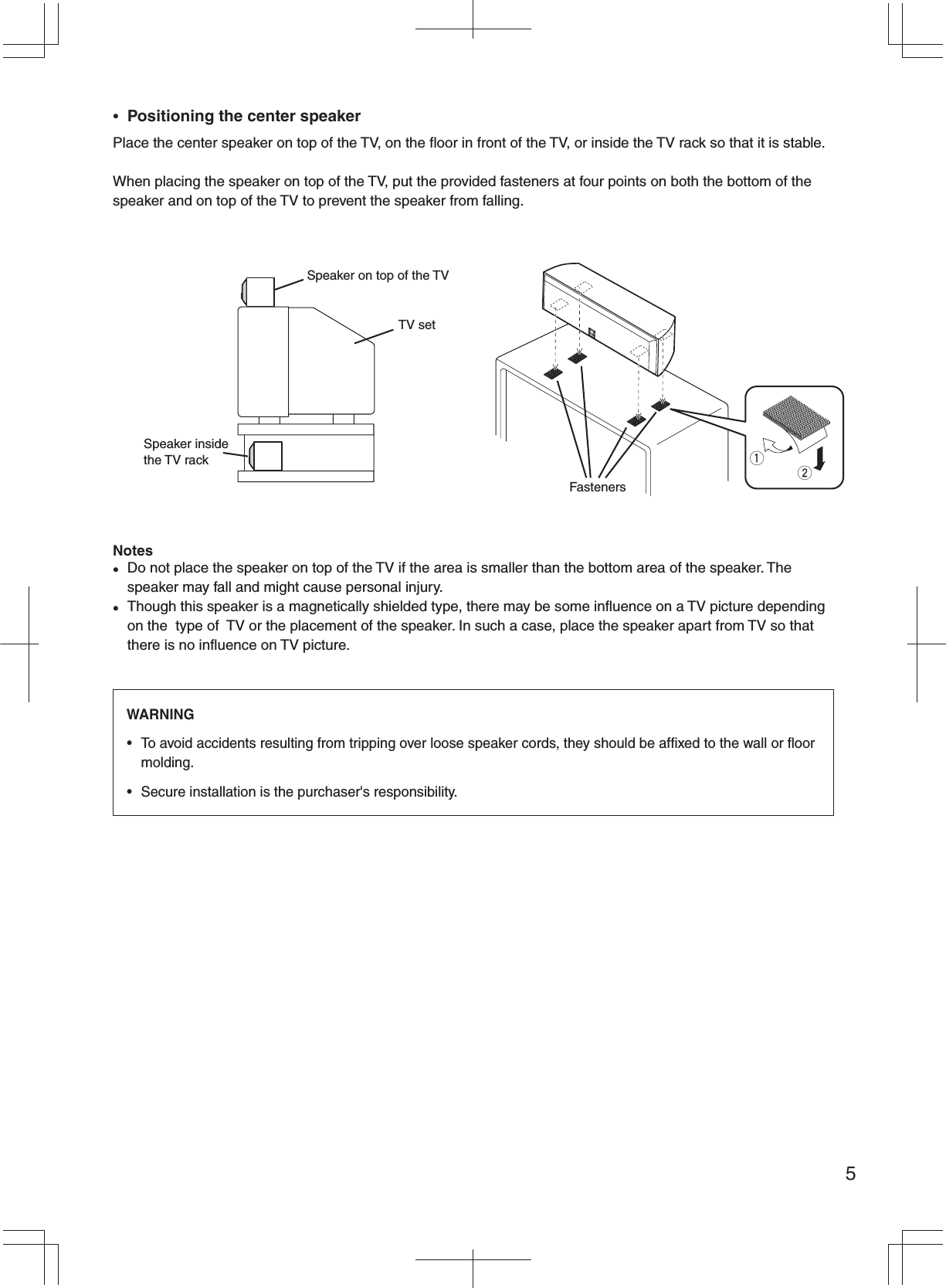 Page 5 of 8 - Yamaha NS-AP6500 NS-AP6500M_E_manual NS-AP6500M E Manual