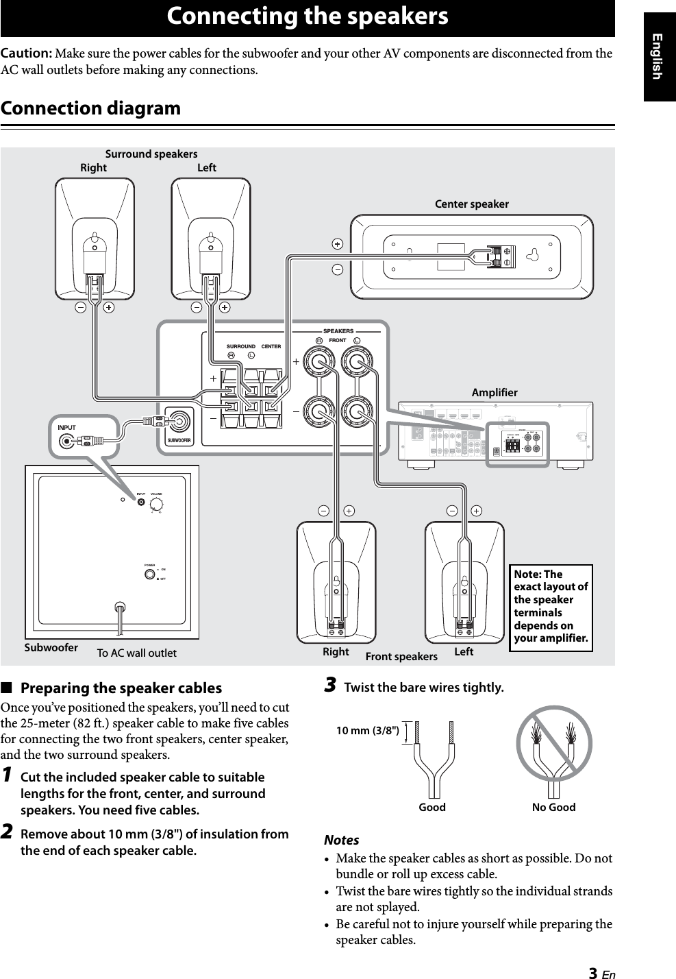 Page 7 of 11 - Yamaha NS-P40 NS-P20 Owner's Manual