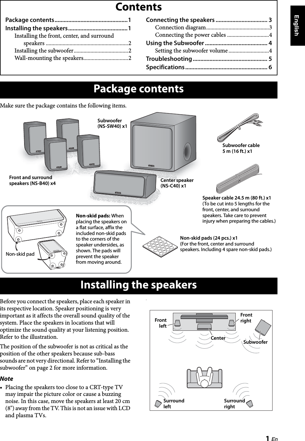 yamaha ns sw40 subwoofer