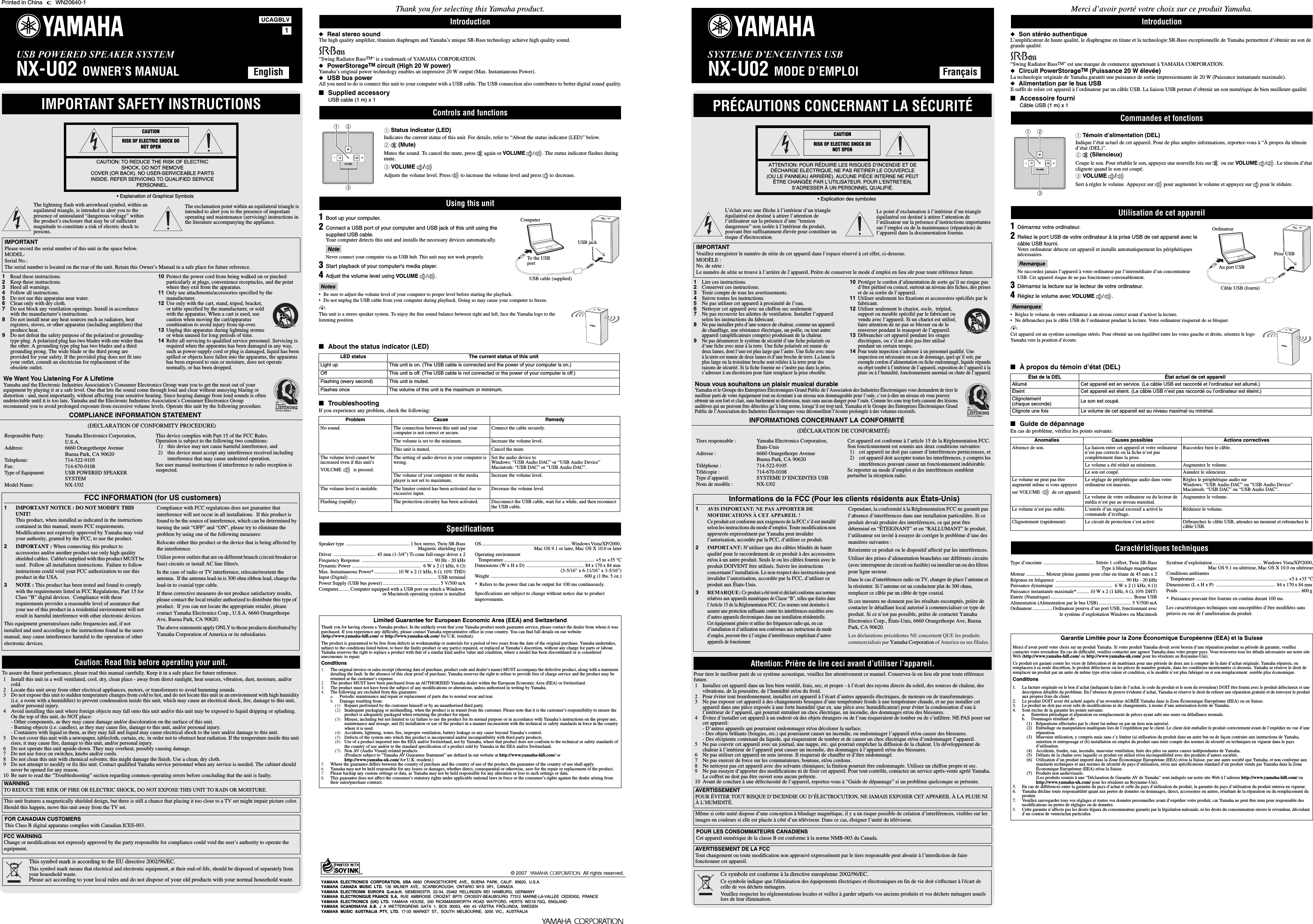 Yamaha Nx U02 Owner S Manual Ucaglv
