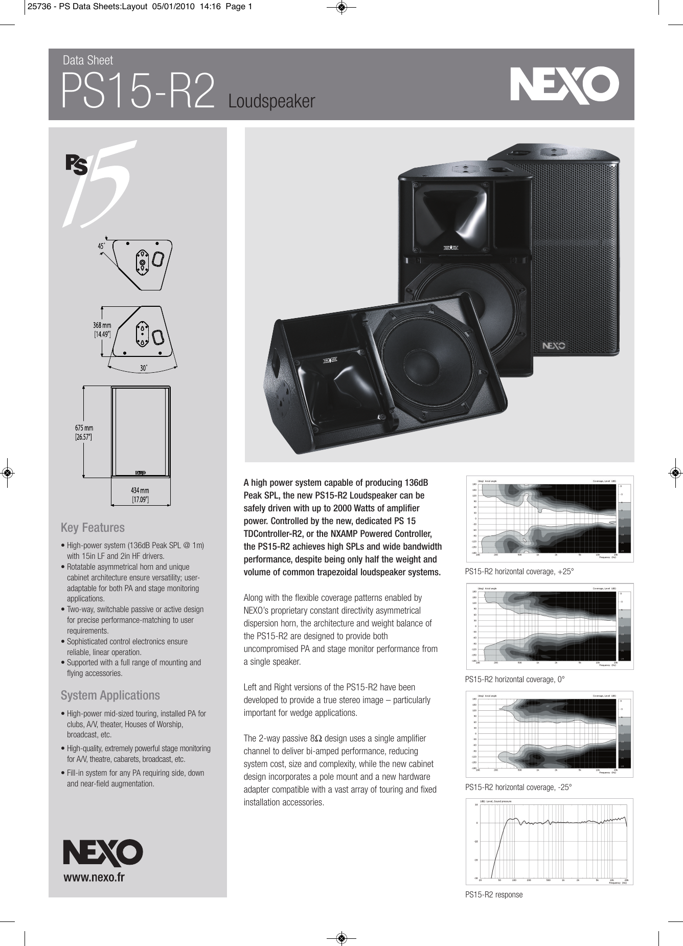 Page 1 of 2 - Yamaha Nexo-Ps15-R2-Data-Sheet Layout  Yamaha-nexo-ps15-r2-data-sheet