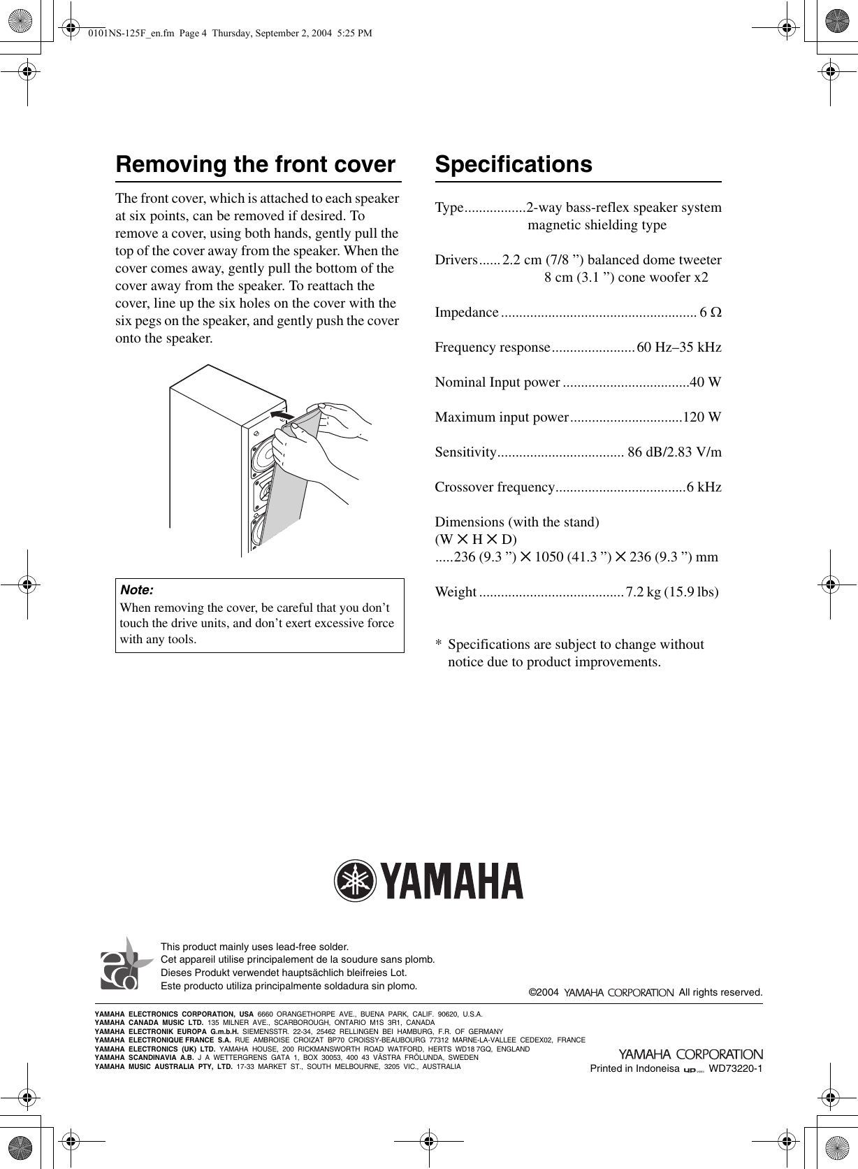 Page 4 of 4 - Yamaha Ns-125F-Owners-Manual 0101NS-125F_en  Yamaha-ns-125f-owners-manual