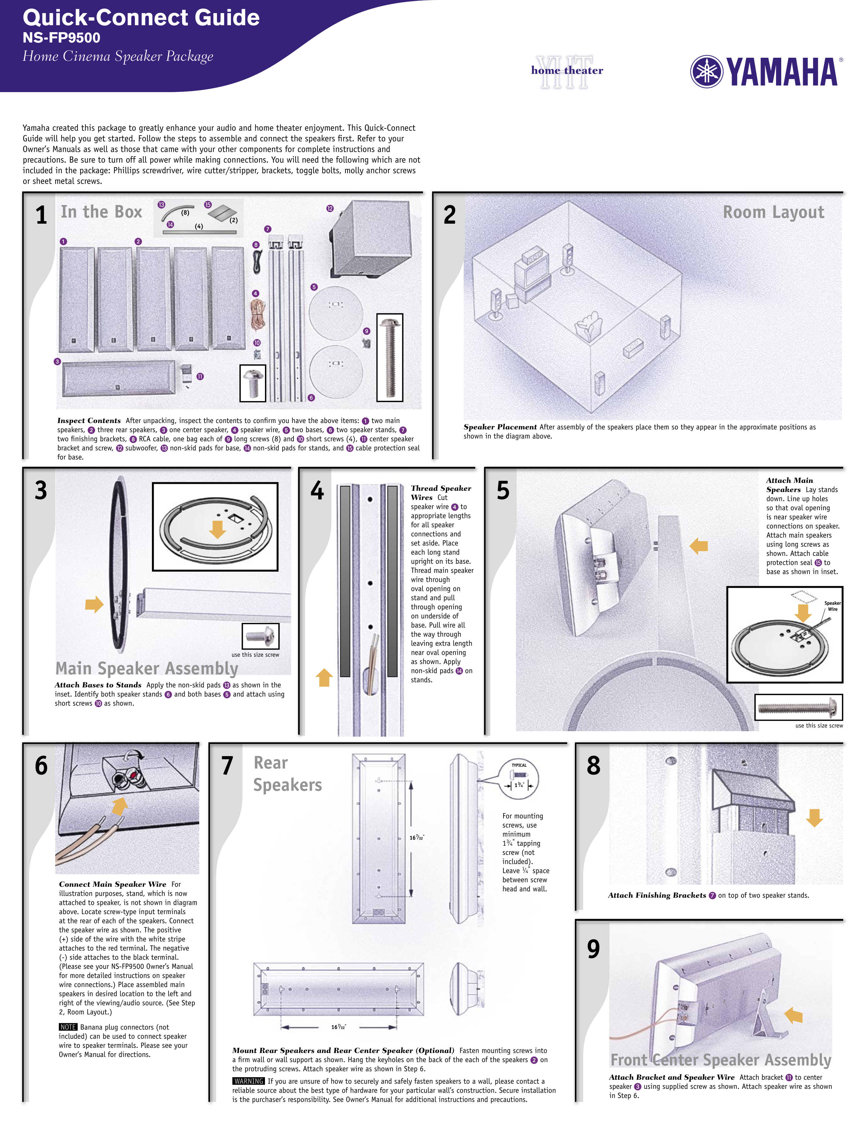 Page 1 of 2 - Yamaha Ns-Fp9500-Users-Manual NS-FP9500-QCguide_3_04  Yamaha-ns-fp9500-users-manual
