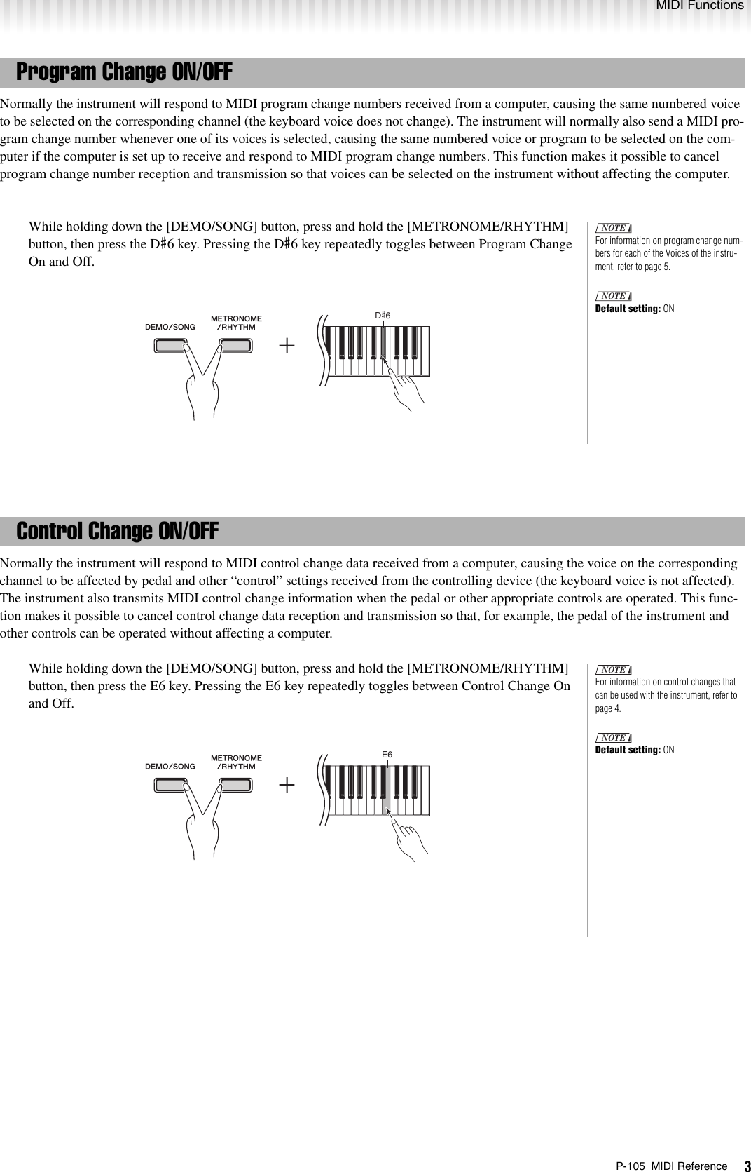 Page 3 of 8 - Yamaha P-105-Users-Manual P-105 MIDI Reference  Yamaha-p-105-users-manual