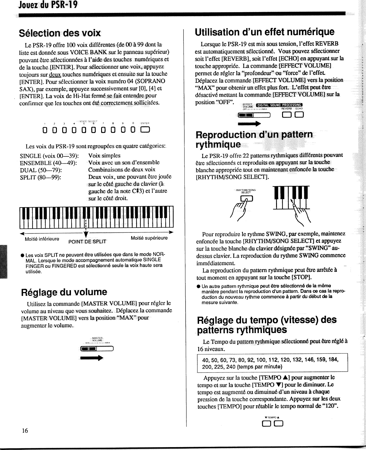 Page 6 of 11 - Yamaha PSR-19 E.G. Owner's Manual (Image) PSR19F