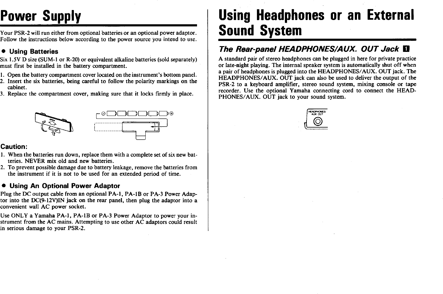 Page 2 of 11 - Yamaha  PSR-2 Owner's Manual (Image) PSR2E