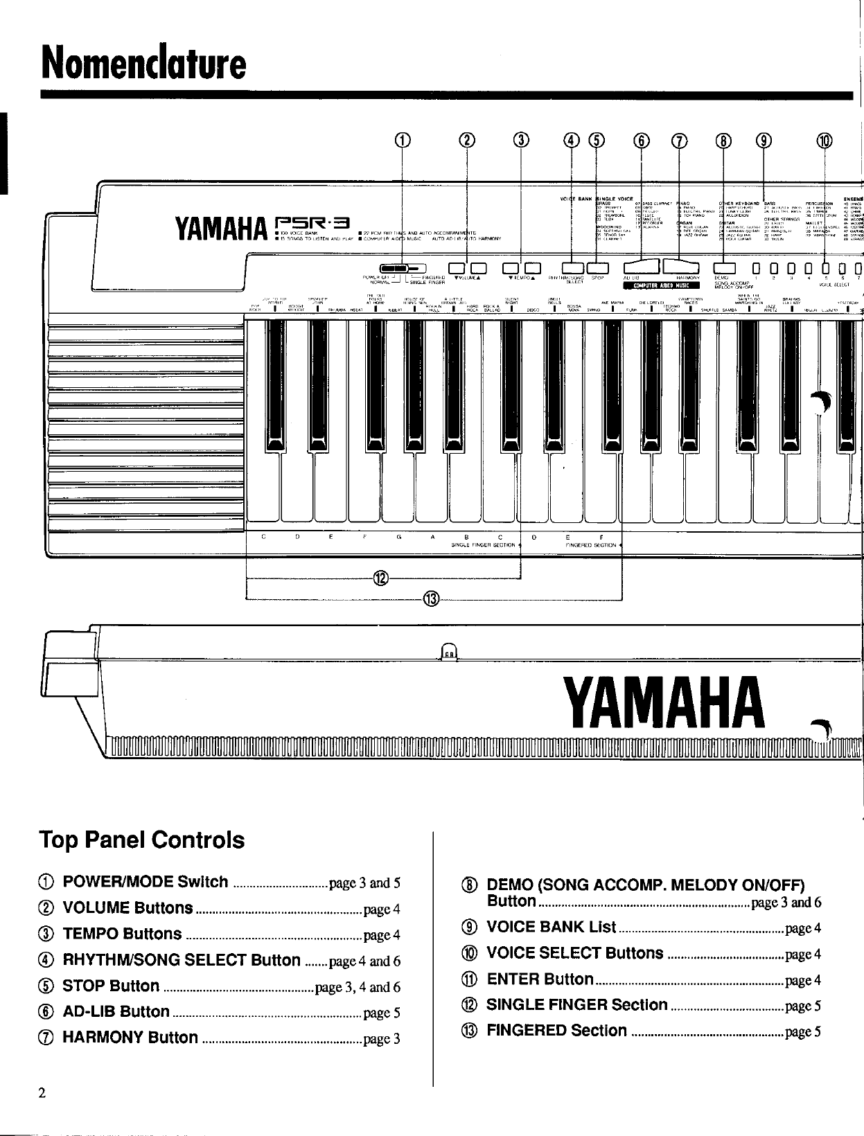 Page 4 of 10 - Yamaha  PSR-3 Owner's Manual (Image) PSR3E