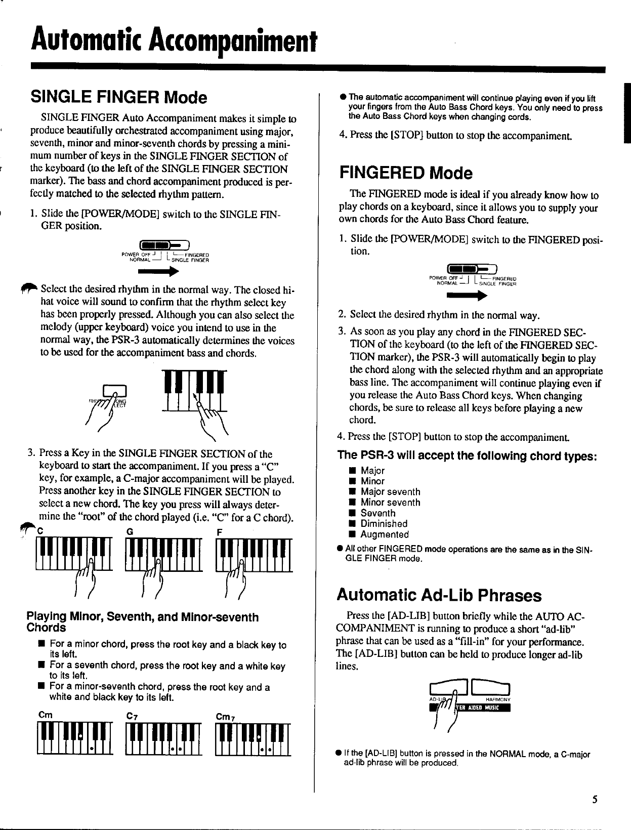 Page 7 of 10 - Yamaha  PSR-3 Owner's Manual (Image) PSR3E