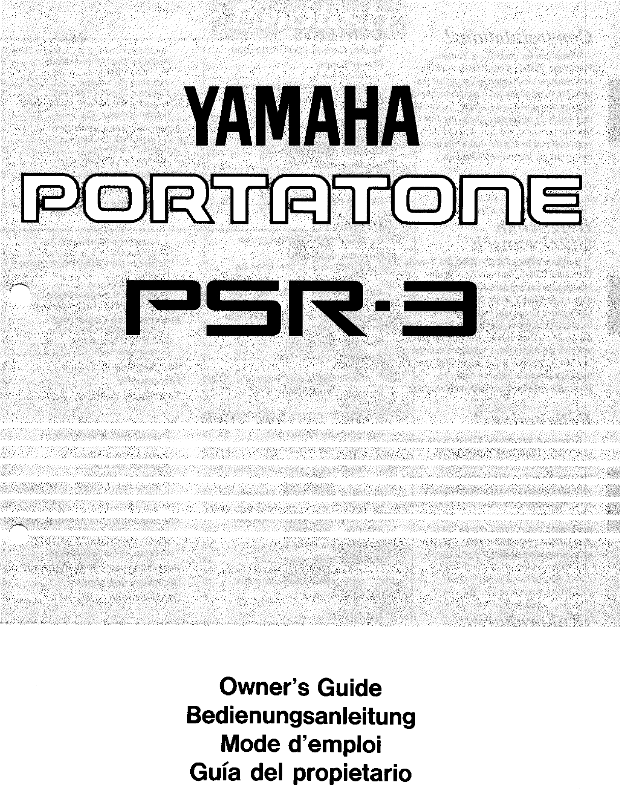 Page 1 of 12 - Yamaha  PSR-3 Owner's Manual (Image) PSR3G