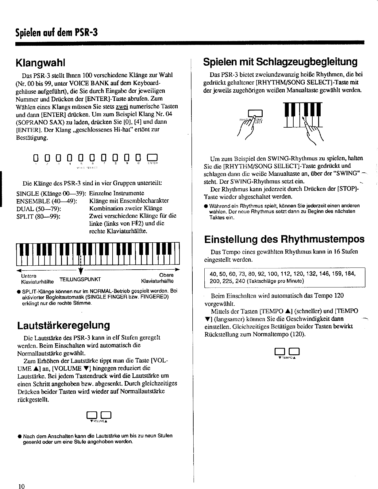 Page 6 of 12 - Yamaha  PSR-3 Owner's Manual (Image) PSR3G