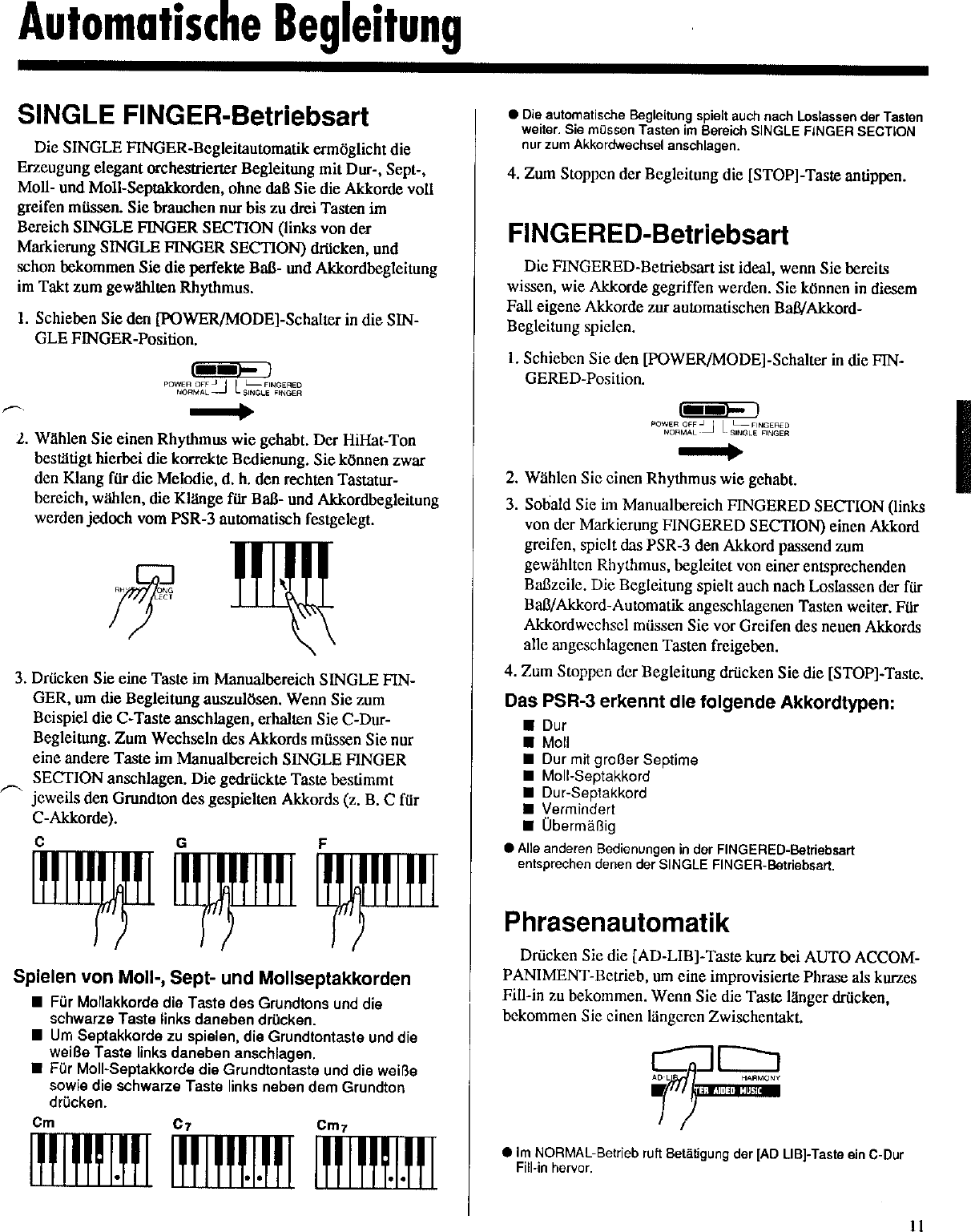 Page 7 of 12 - Yamaha  PSR-3 Owner's Manual (Image) PSR3G