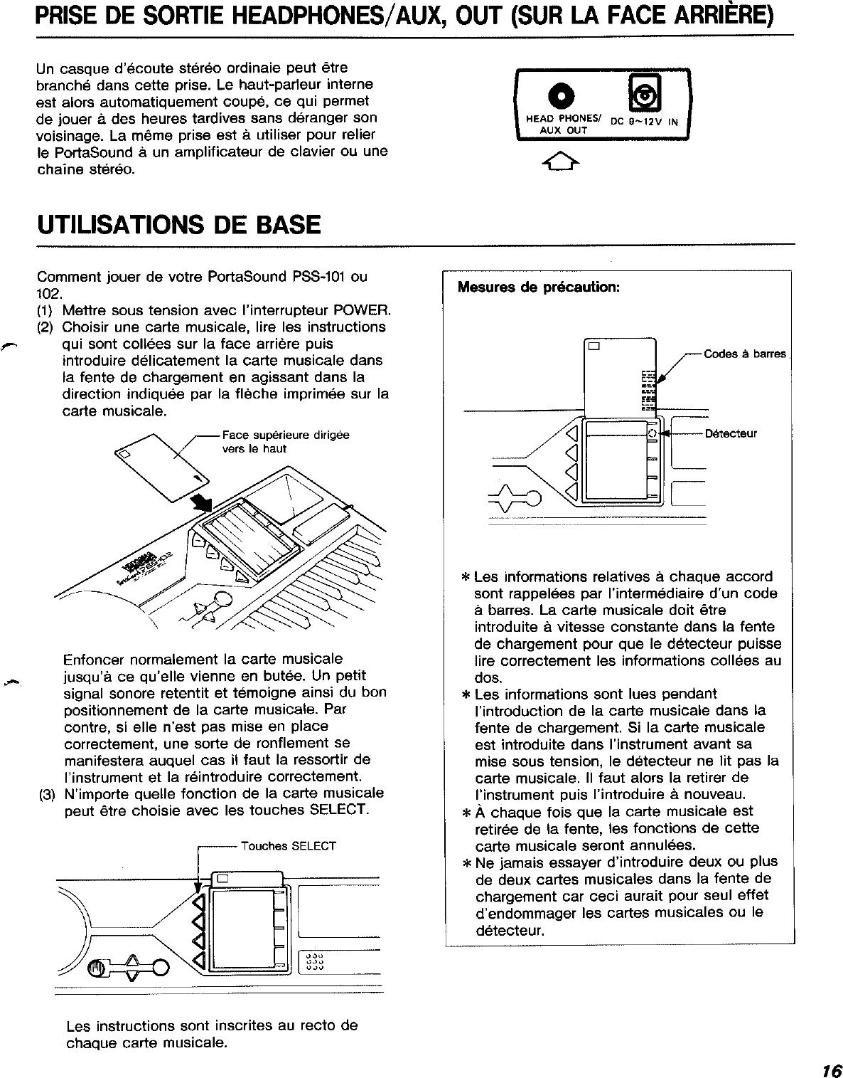 Page 5 of 11 - Yamaha  PSS-101/PSS-102 Owner's Manual (Image) PSS102F