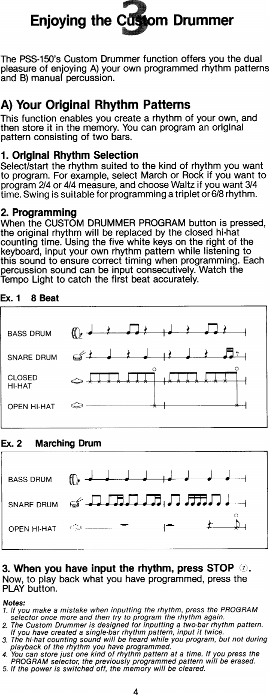 Page 5 of 11 - Yamaha  PSS-150 Owner's Manual PSS150E