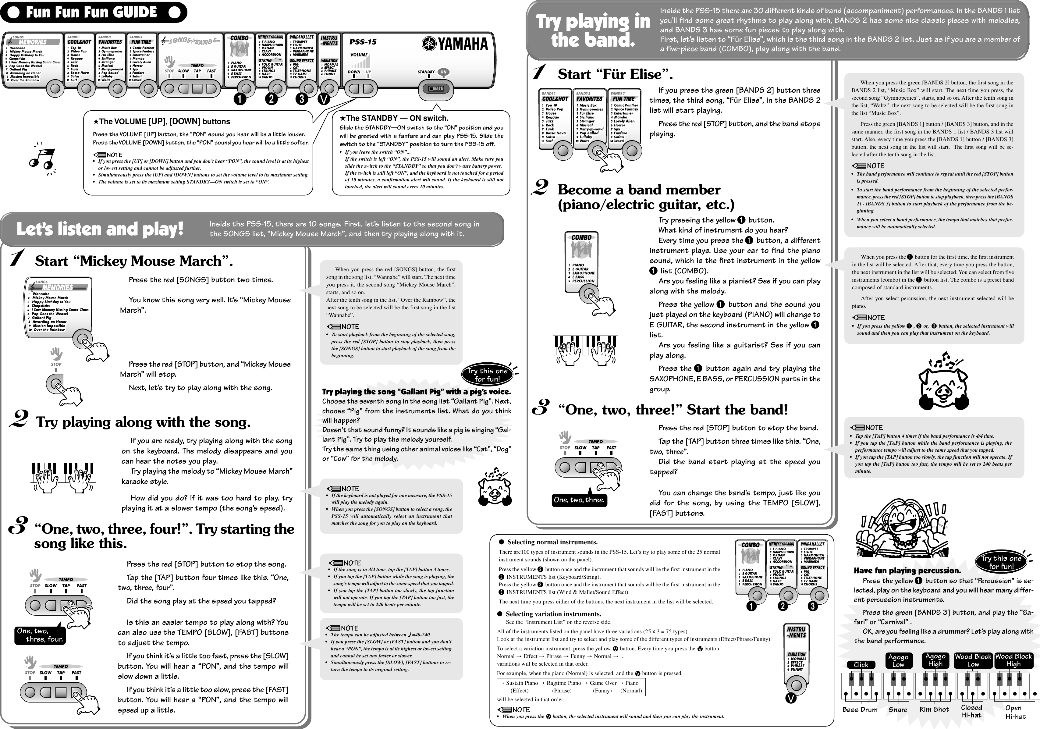 Page 2 of 2 - Yamaha  PSS-15 Owner's Manual PSS15E