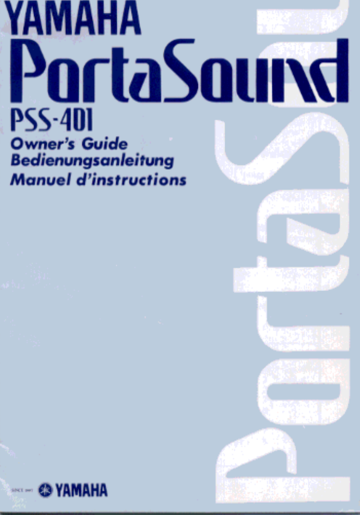 Page 1 of 10 - Yamaha  PSS-401 Owner's Manual PSS401G