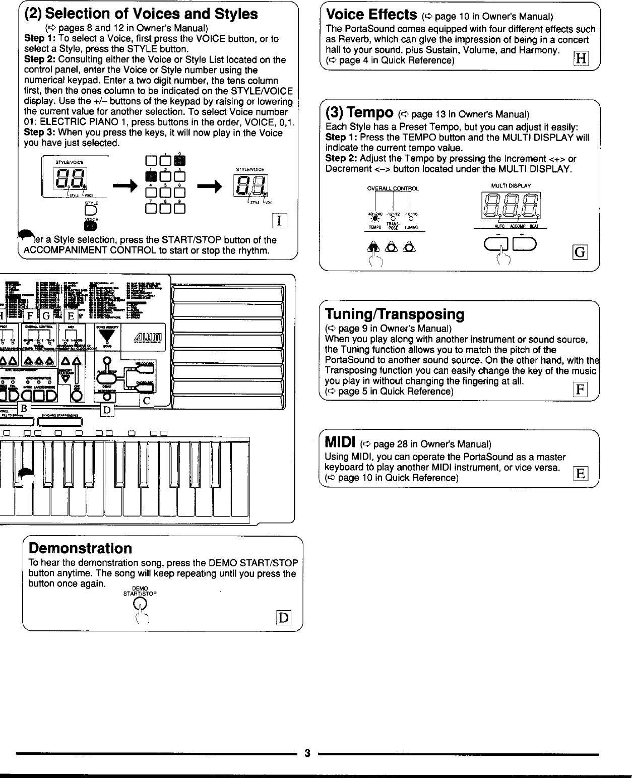 Page 3 of 10 - Yamaha  PSS-595 Quick Reference (Image) PSS595E2