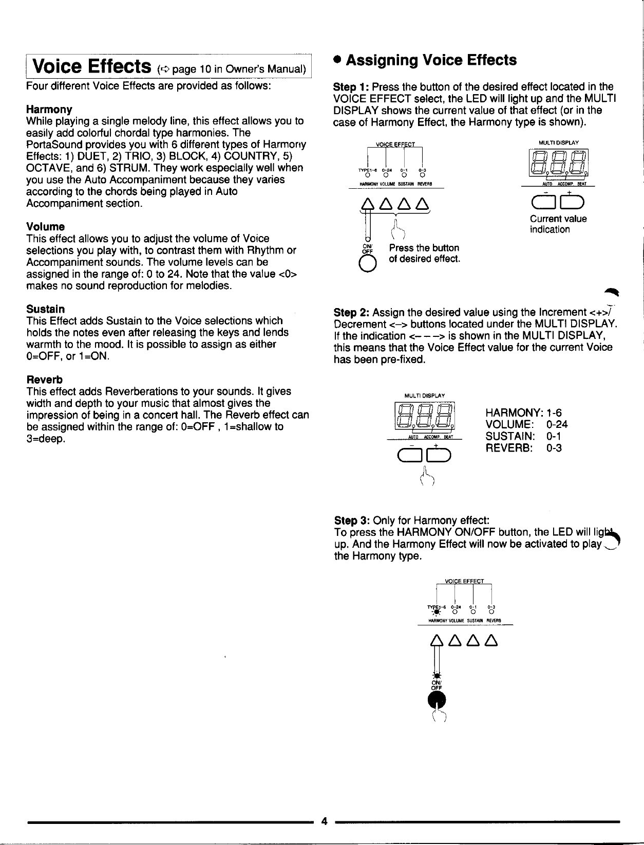 Page 4 of 10 - Yamaha  PSS-595 Quick Reference (Image) PSS595E2