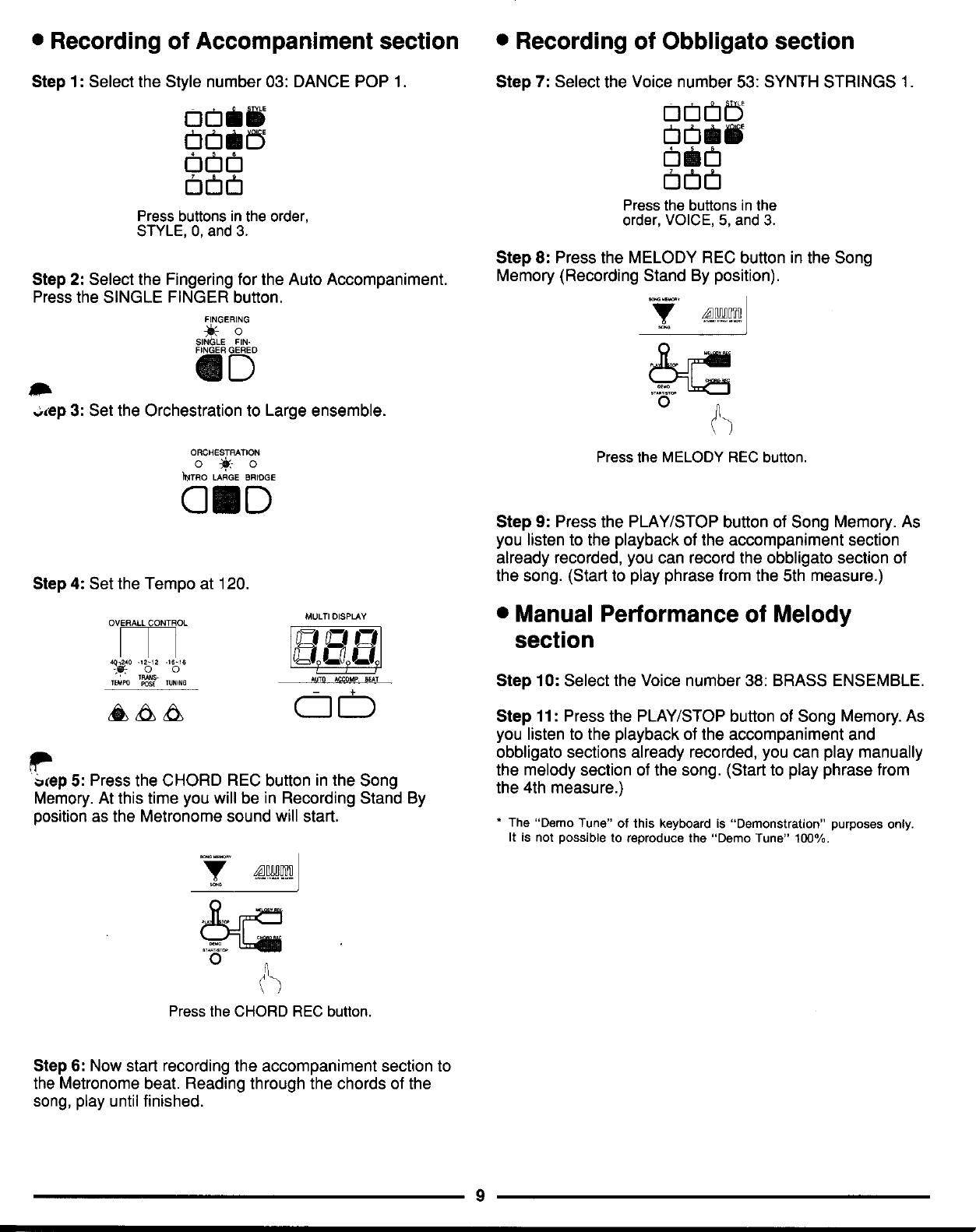 Page 9 of 10 - Yamaha  PSS-595 Quick Reference (Image) PSS595E2