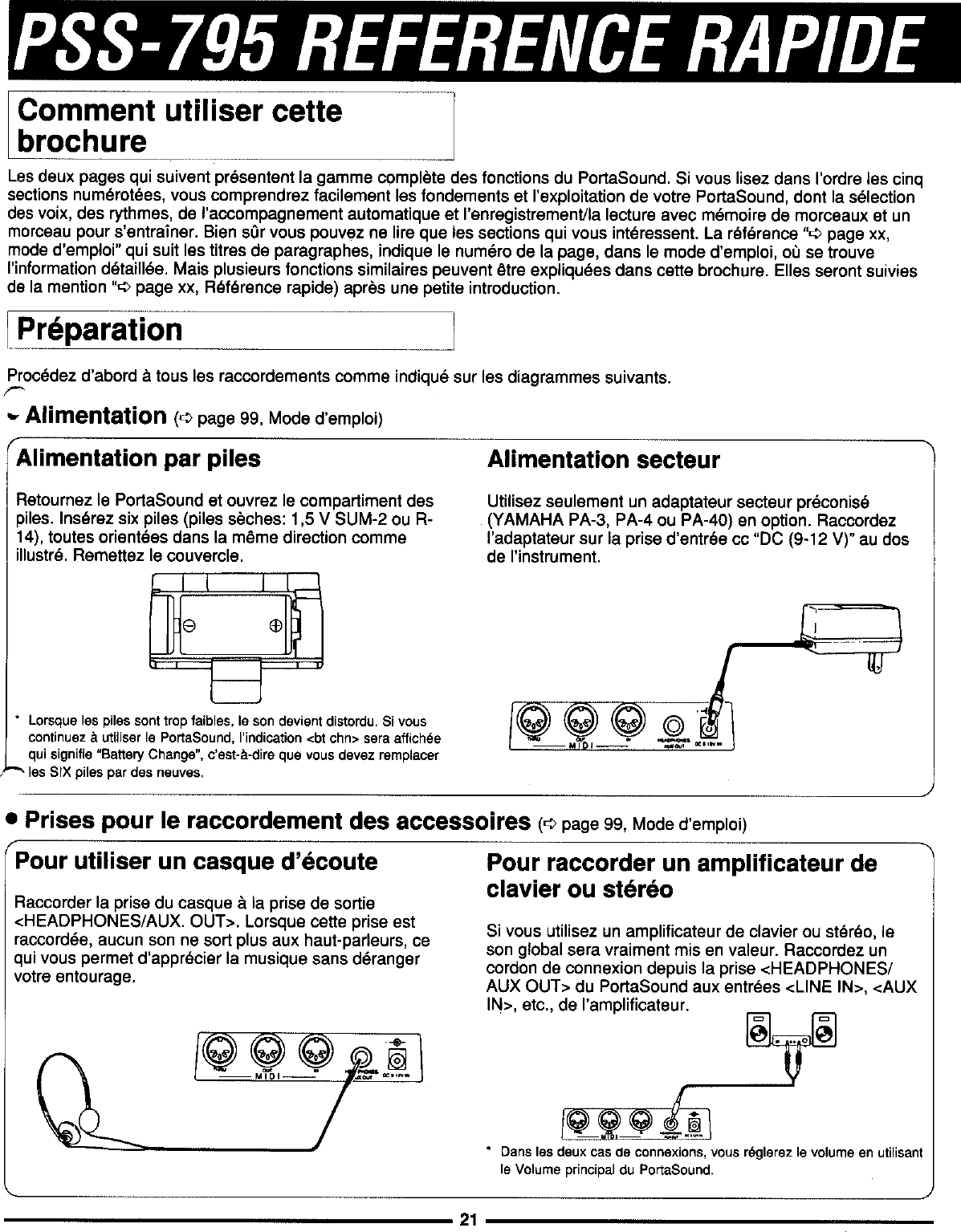 Page 1 of 10 - Yamaha  PSS-795 Quick Reference (Image) PSS795F2