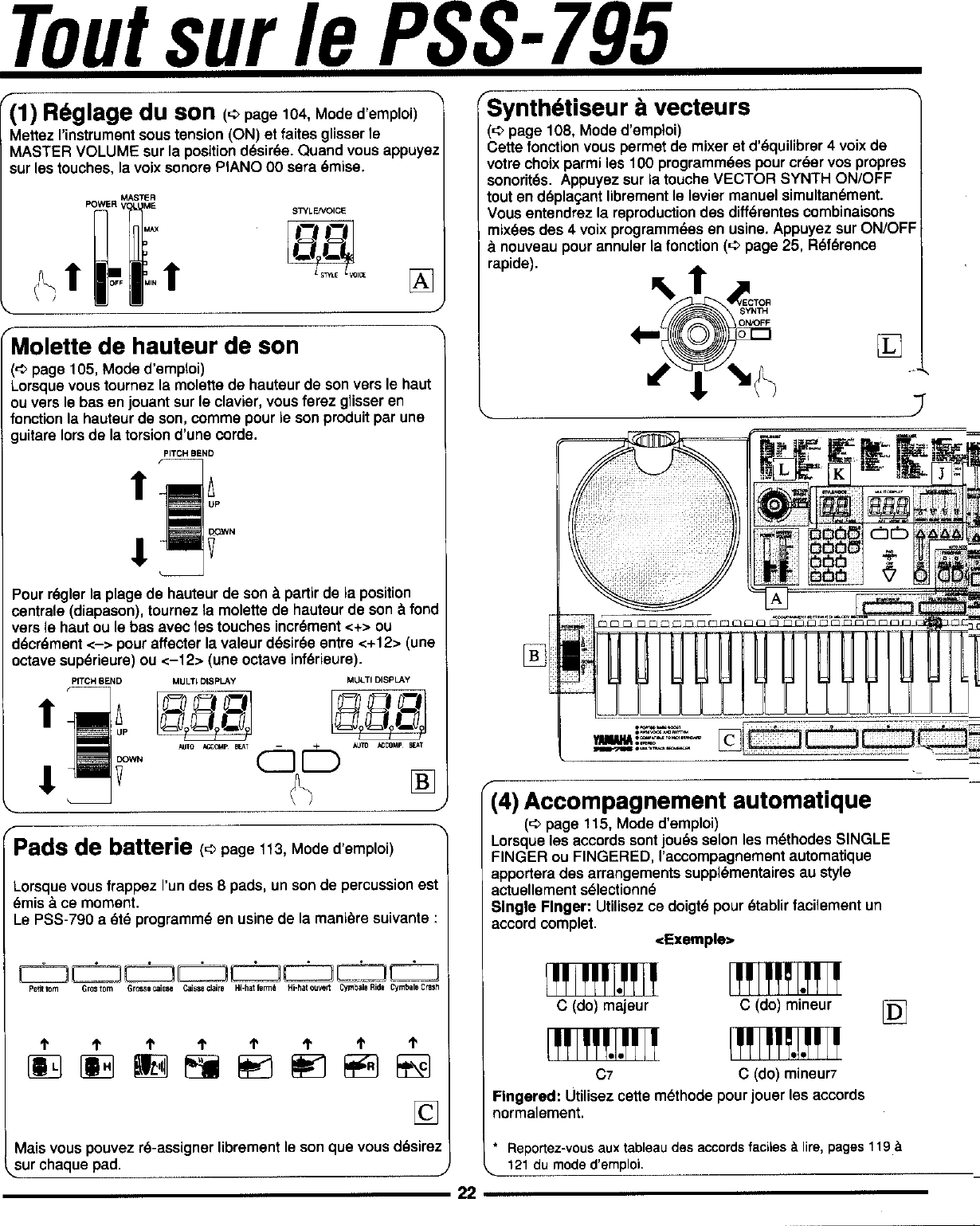 Page 2 of 10 - Yamaha  PSS-795 Quick Reference (Image) PSS795F2