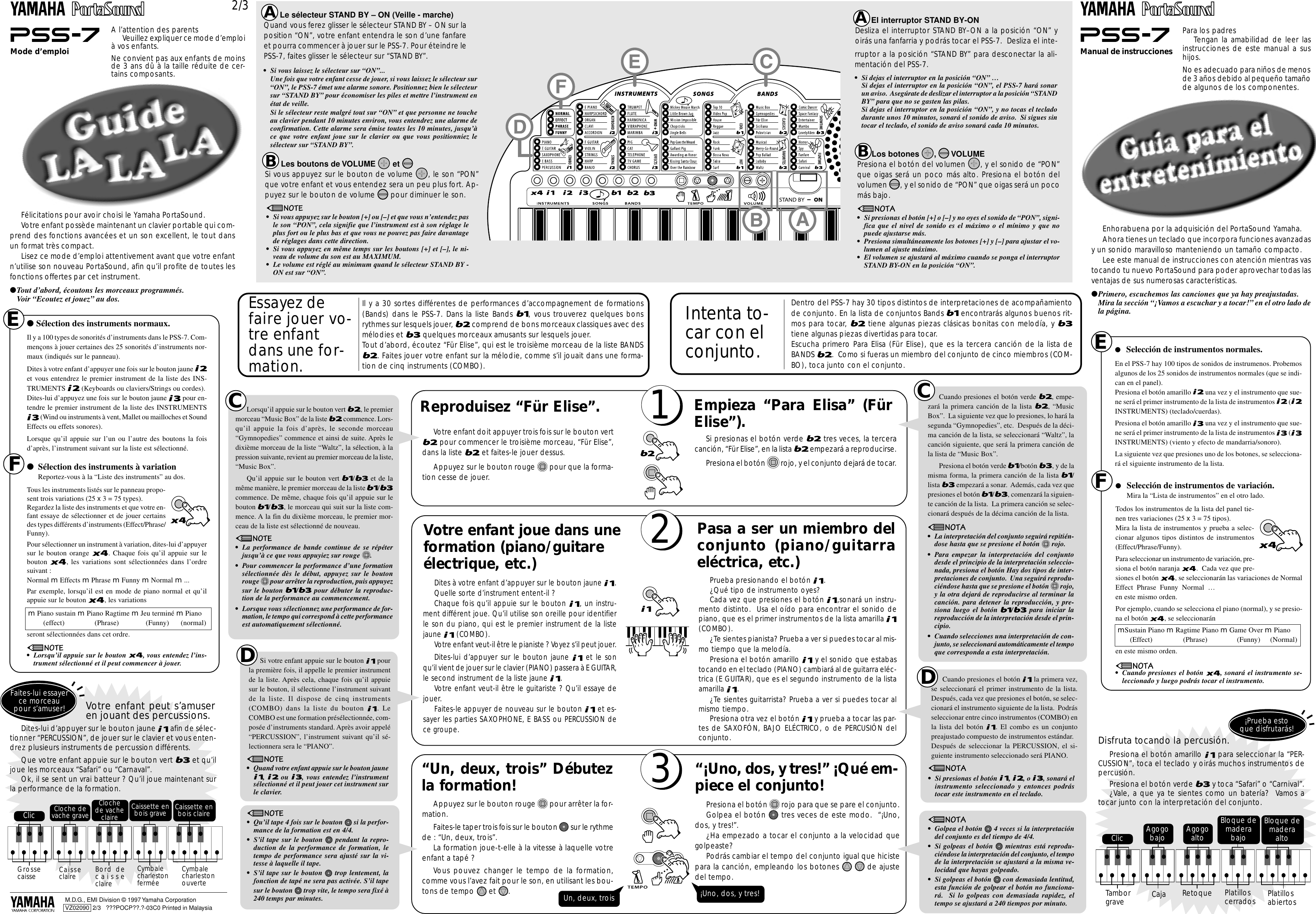 Page 1 of 4 - Yamaha FS1 PSS-7 Owner's Manual PSS7F