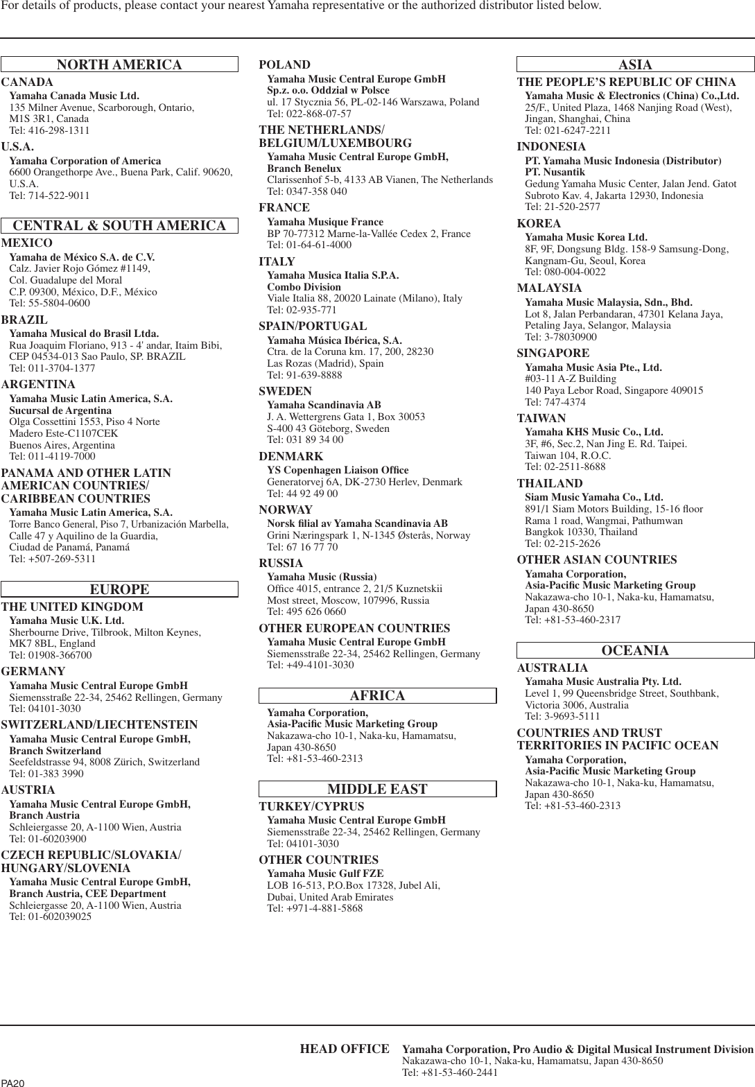 Page 9 of 10 - Yamaha Pw8-Users-Manual PW8 Owner's Manual  Yamaha-pw8-users-manual