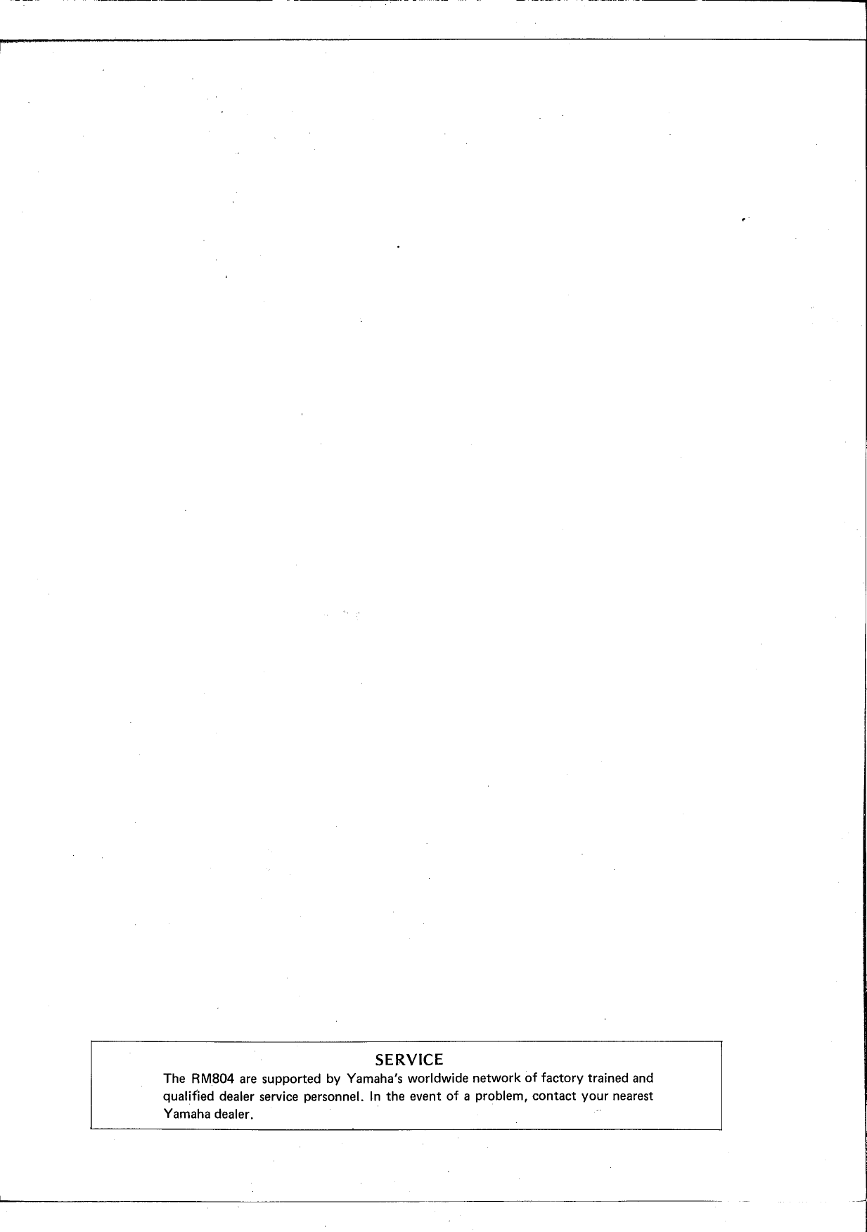 Page 11 of 12 - Yamaha  RM804 Owner's Manual (Image) RM804E