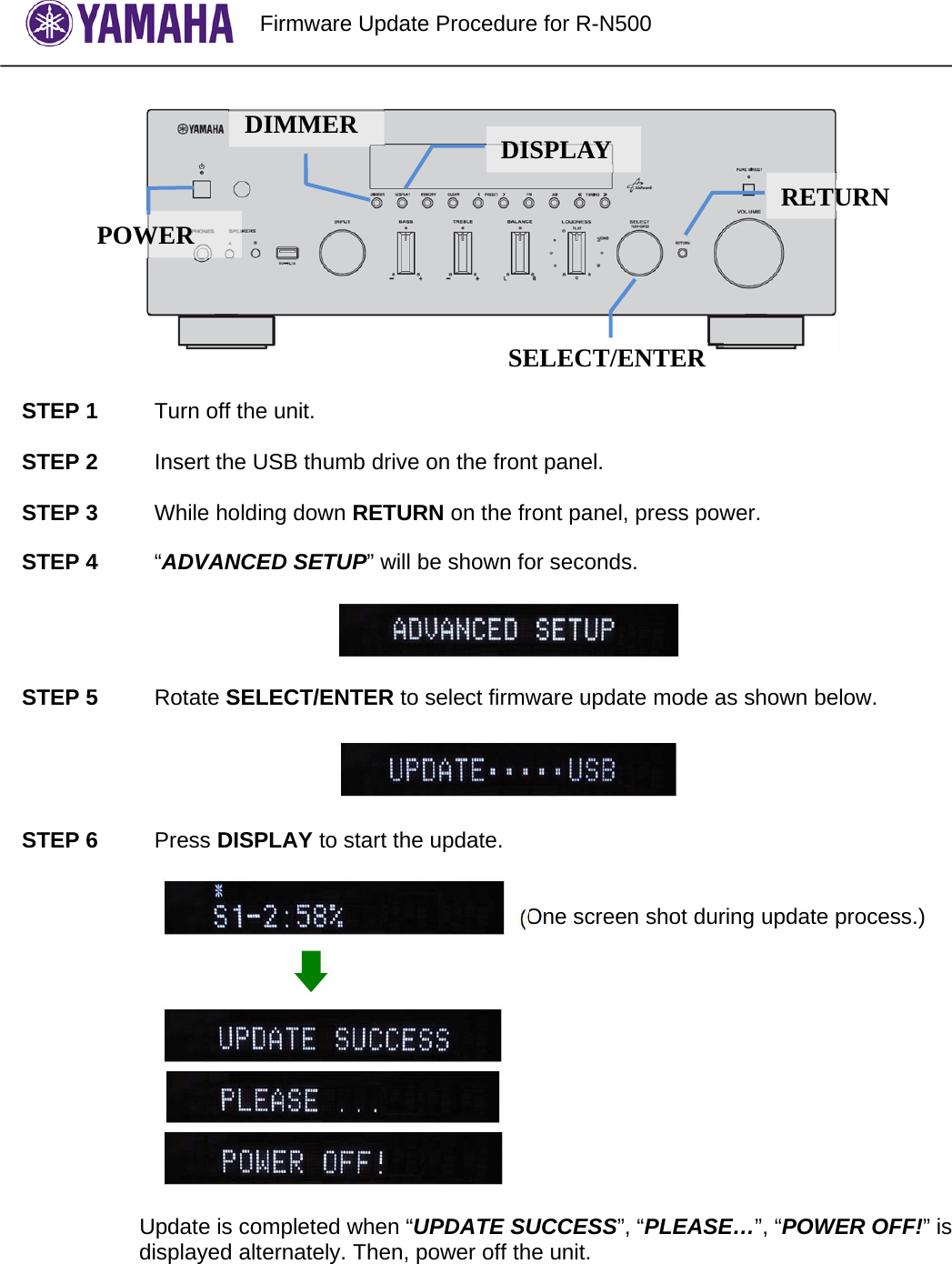 Page 3 of 4 - Yamaha - R-N500 Firmware Update Procedure_EN Procedure EN